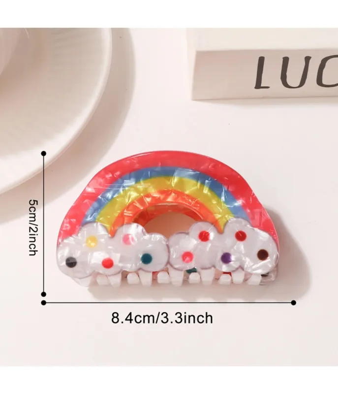 Dreamy Rainbow Cloud Hair Claw Clip made by Unique Vintage