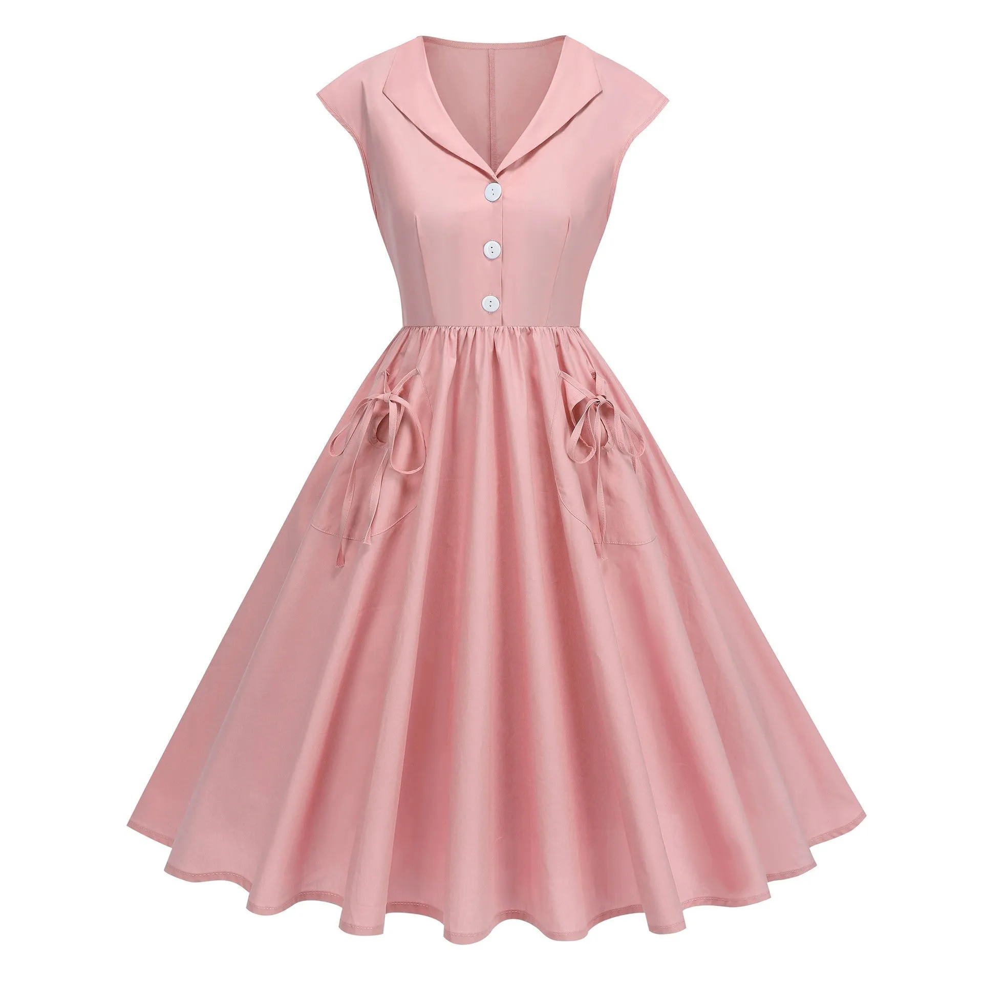 Pink Bow Pocket Swing Dress sold by Unique Vintage product image thumbnail 2