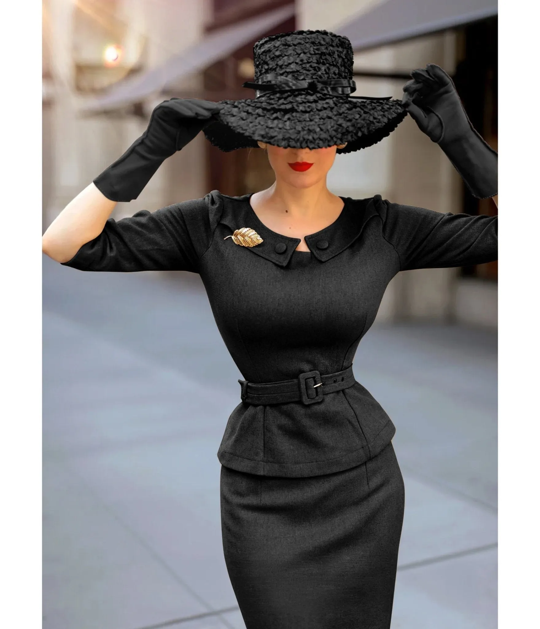Heart My Closet 1950s Black Scarlet Suit & Pencil Skirt sold by Unique Vintage product image thumbnail 3