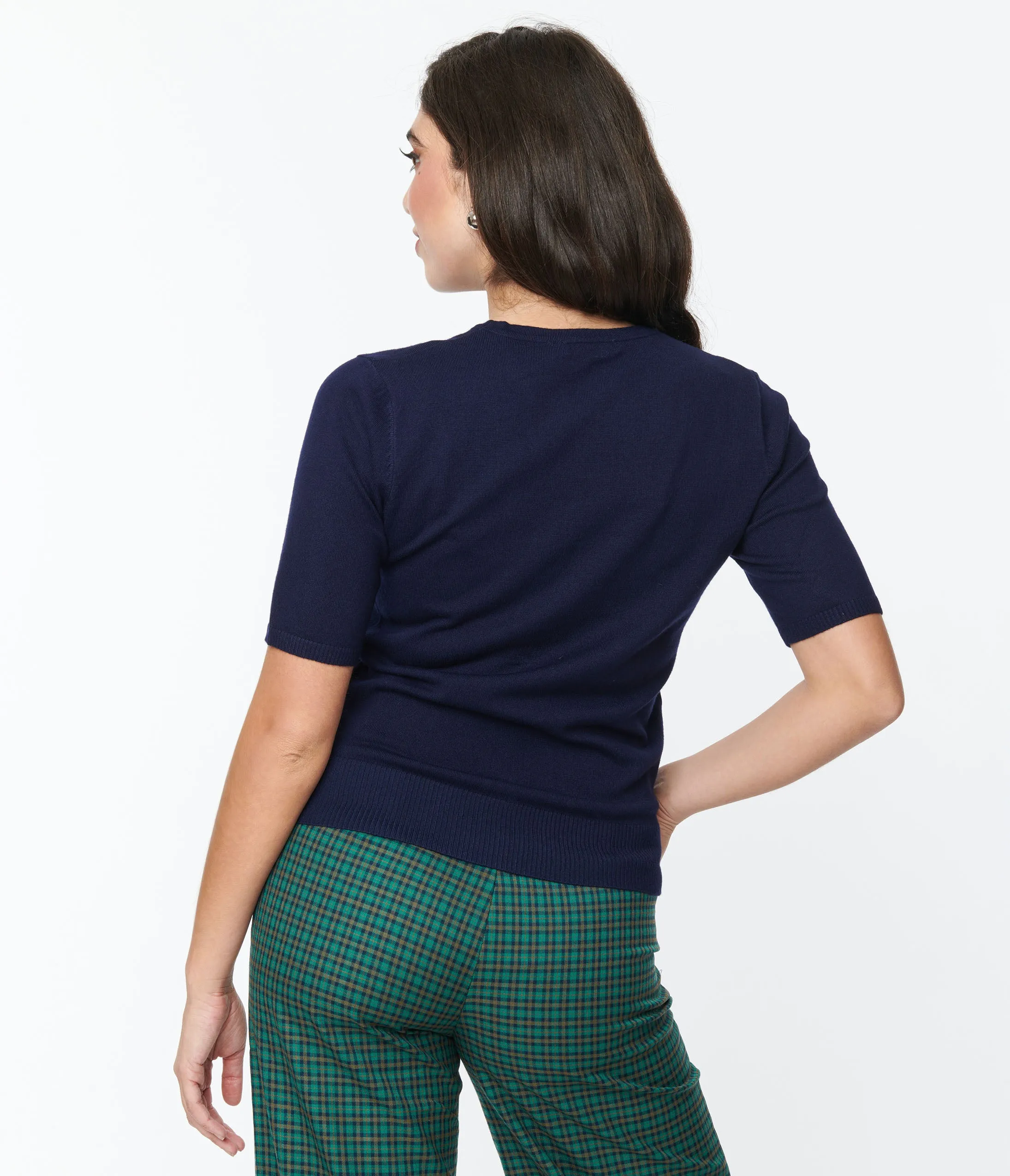 Navy Blue Vintage Christmas Darling Sweater sold by Unique Vintage product image thumbnail 3