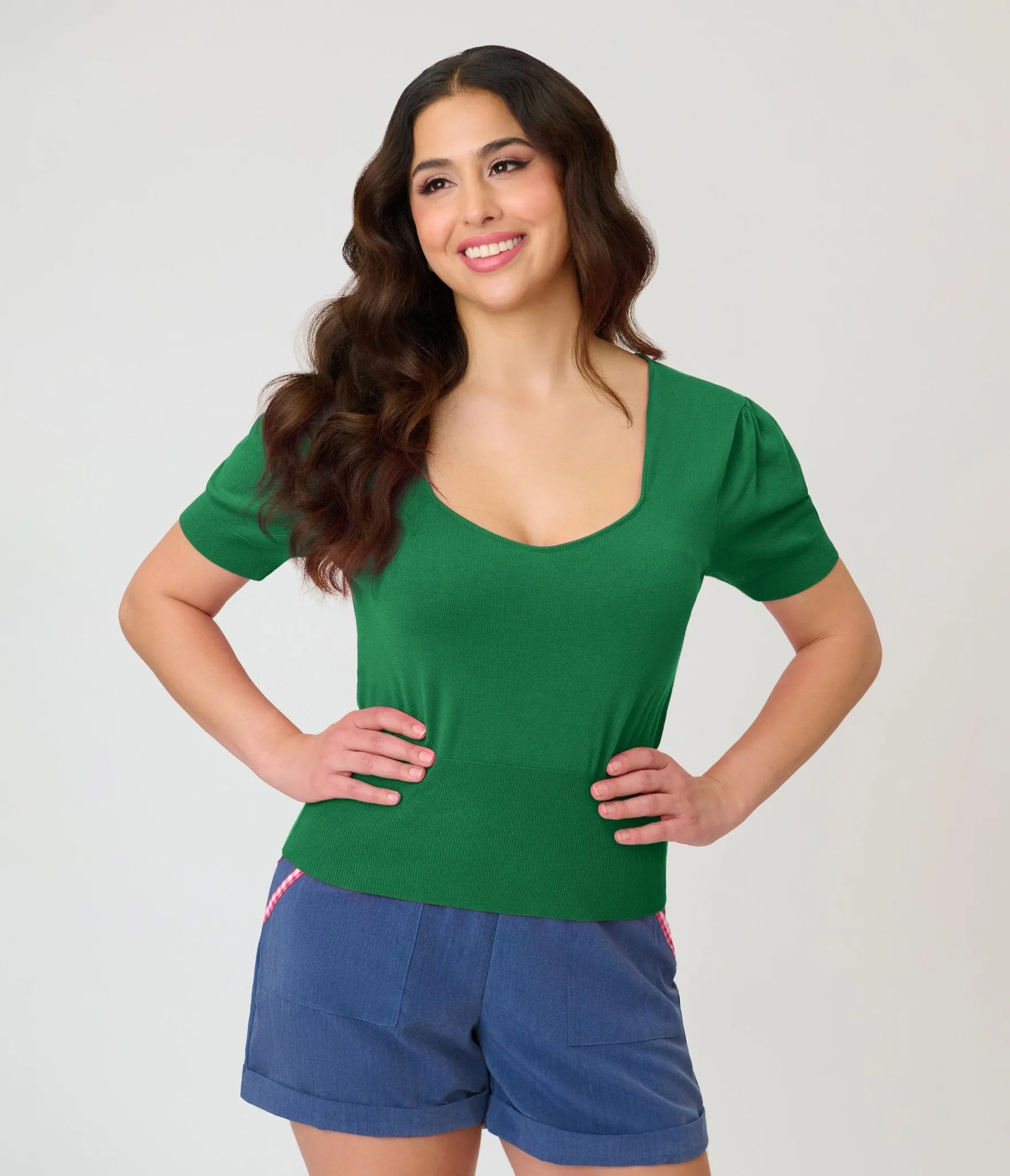 Unique Vintage Green Short Sleeve Sweater sold by Unique Vintage product image thumbnail 3