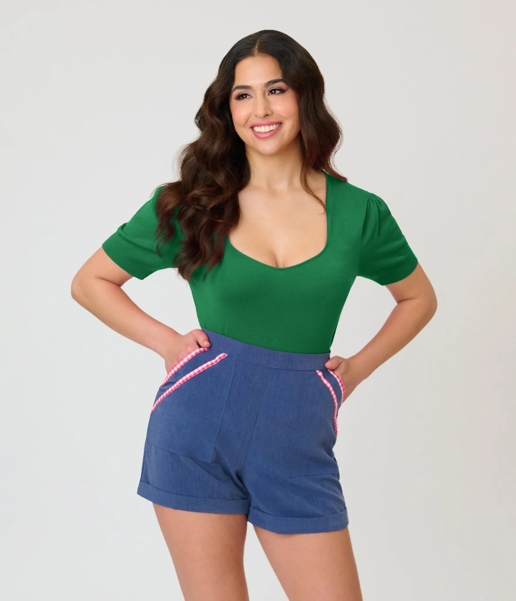 Unique Vintage Green Short Sleeve Sweater sold by Unique Vintage