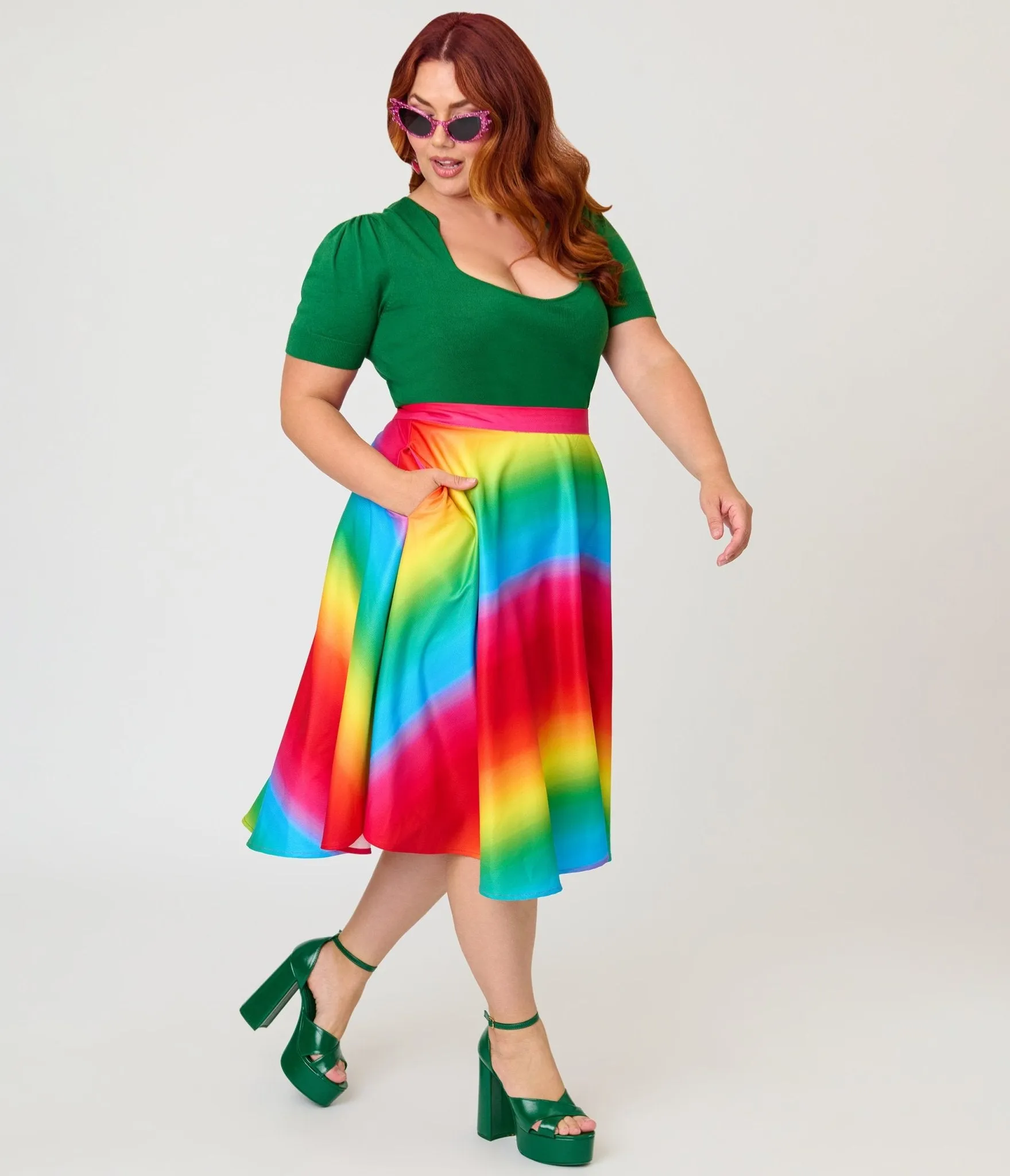 Unique Vintage Plus Size Green Short Sleeve Sweater sold by Unique Vintage product image thumbnail 5