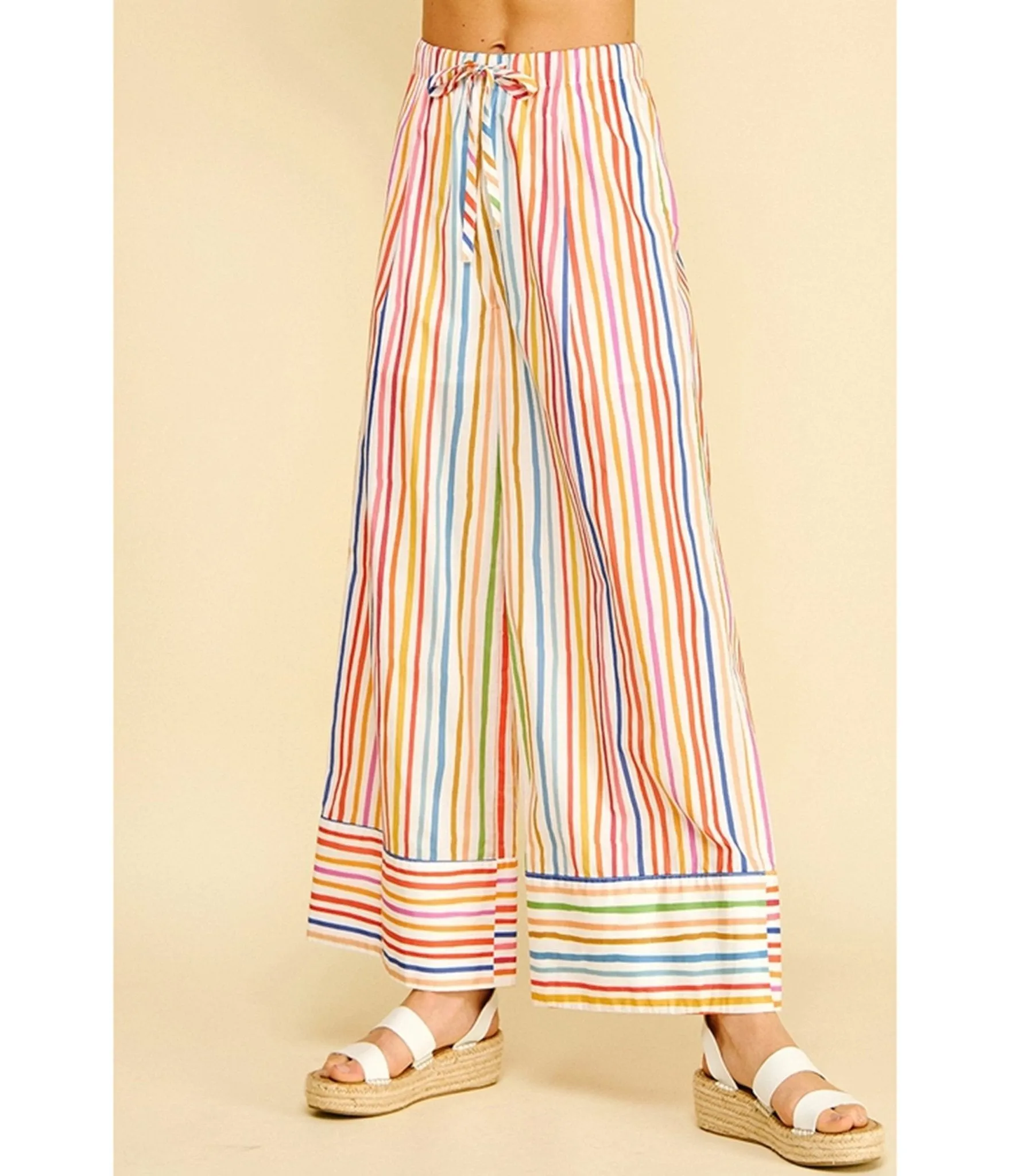 Rainbow Stripe Wide Leg Pants sold by Unique Vintage product image thumbnail 5