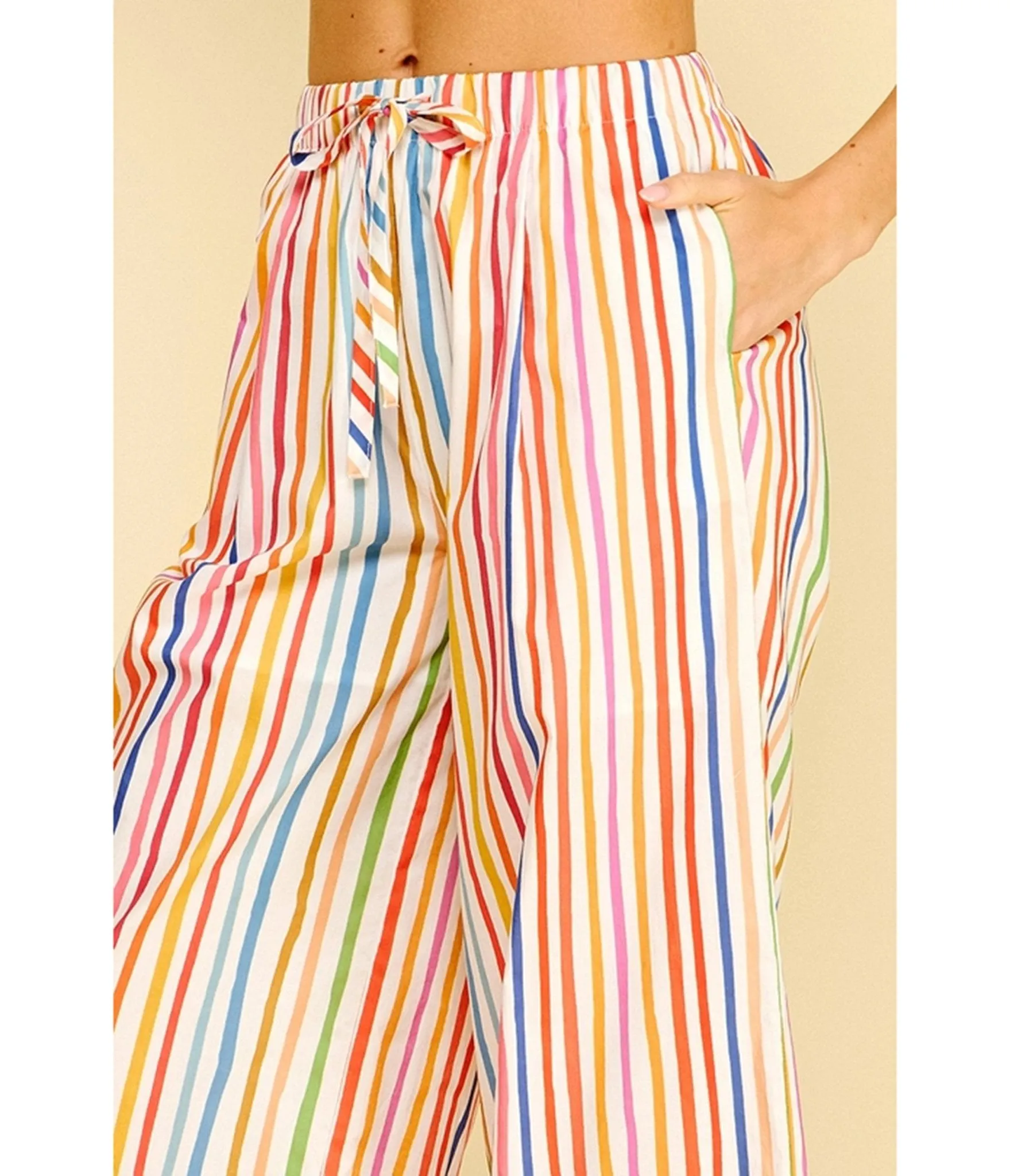 Rainbow Stripe Wide Leg Pants sold by Unique Vintage product image thumbnail 4