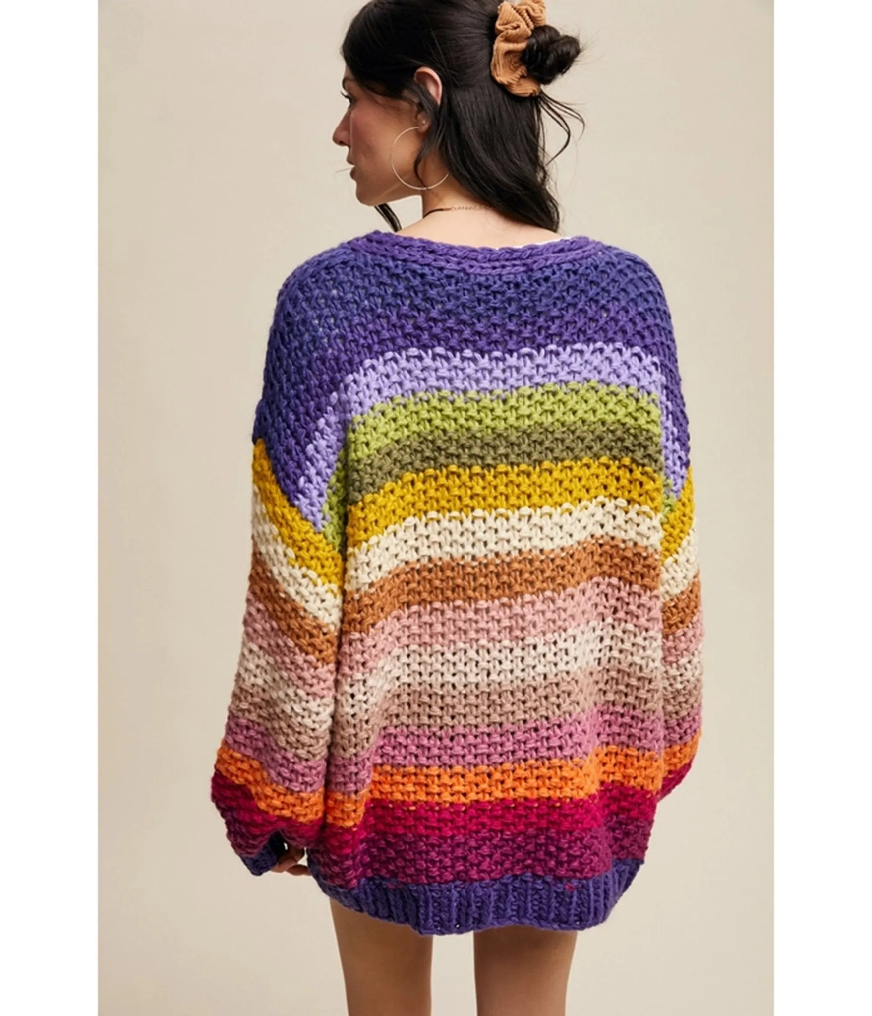 Rainbow Crochet Open Cardigan sold by Unique Vintage product image thumbnail 2