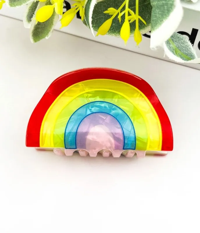 Rainbow Hair Claw Clip made by Unique Vintage