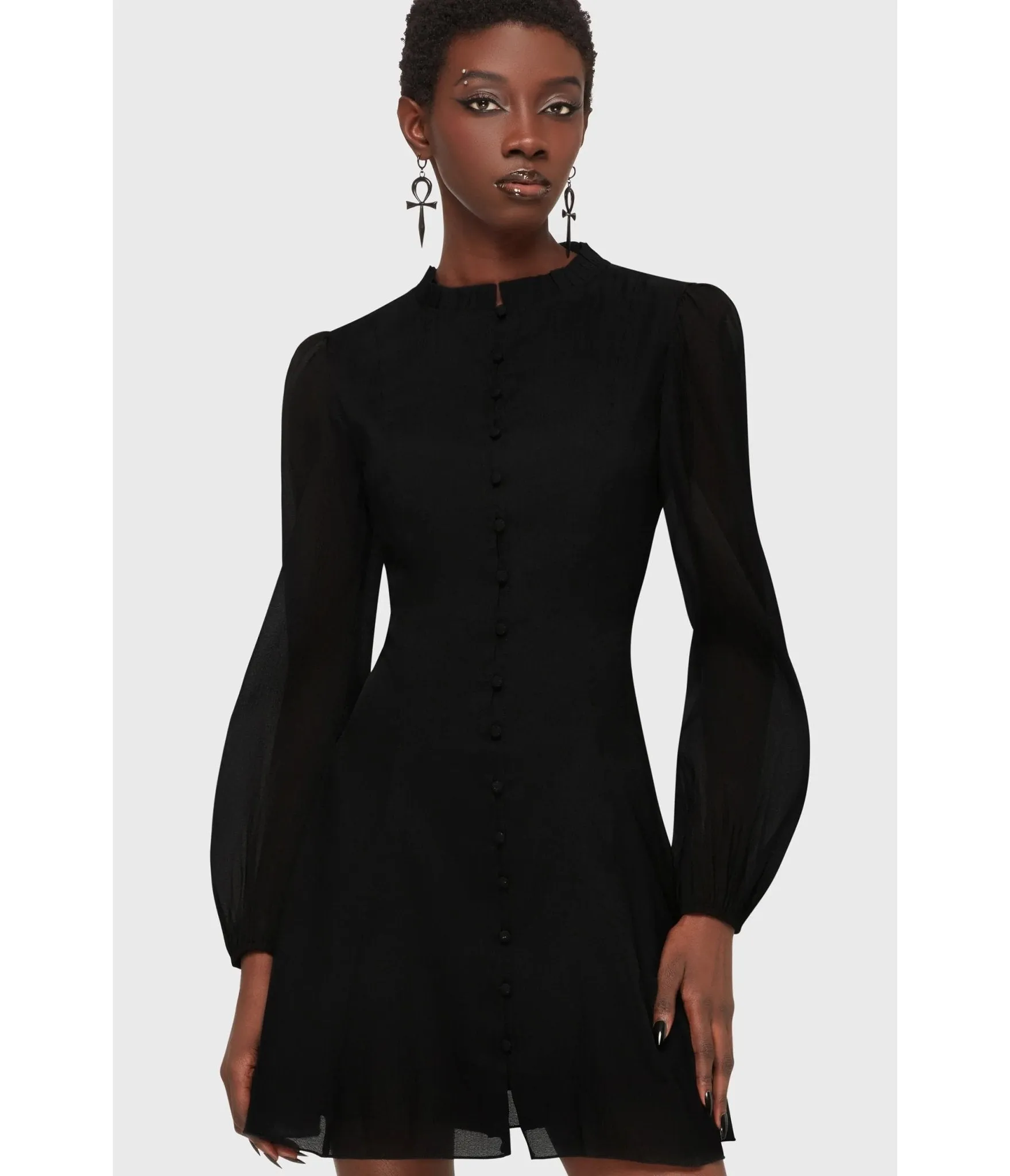 Kill Star Black Liora Wrath Mini Dress sold by Unique Vintage product image thumbnail 3