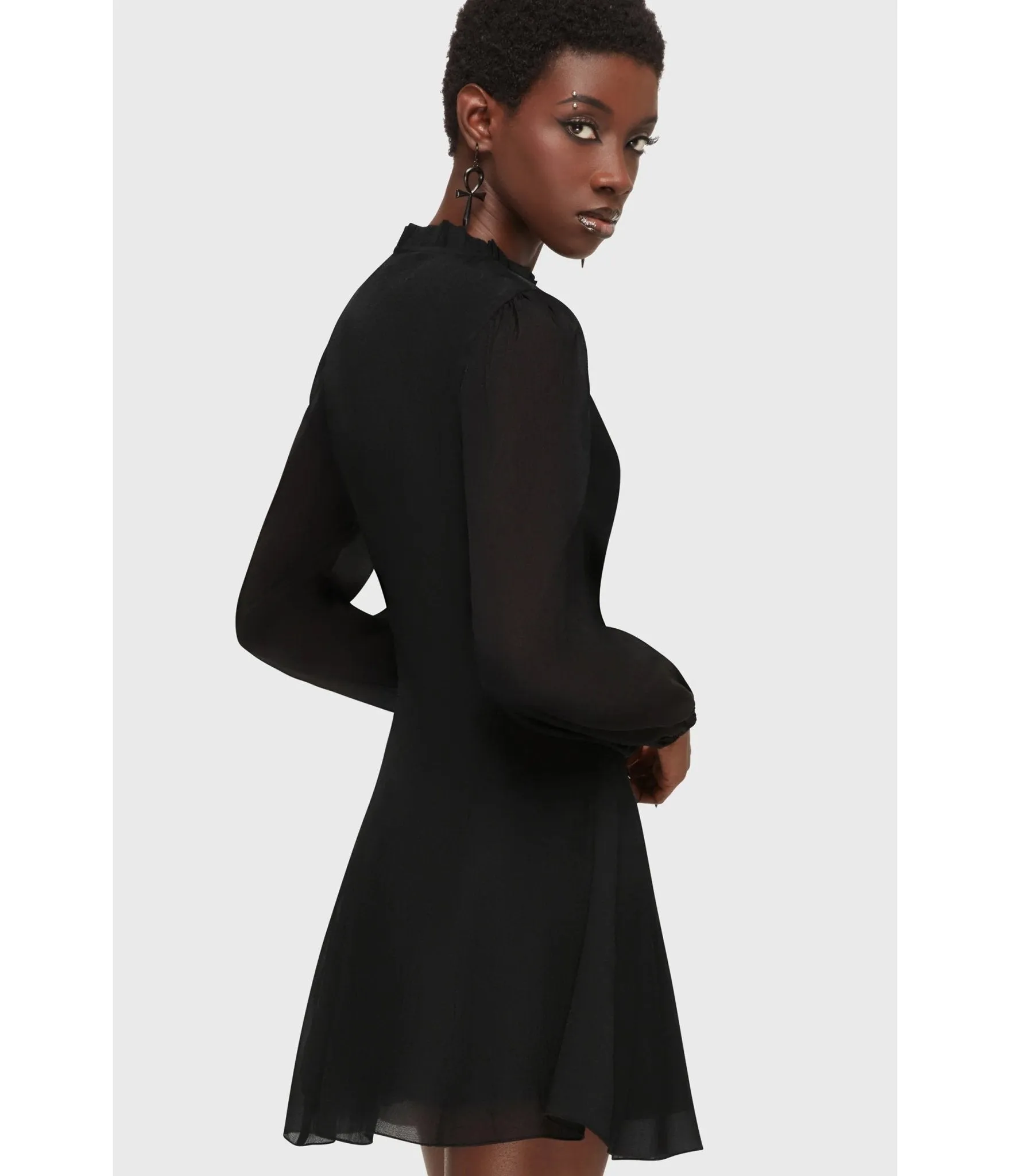 Kill Star Black Liora Wrath Mini Dress sold by Unique Vintage product image thumbnail 2