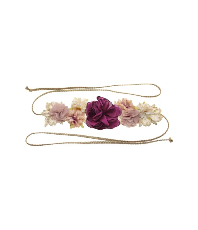Self Tie Braided Flower Belt made by Unique Vintage
