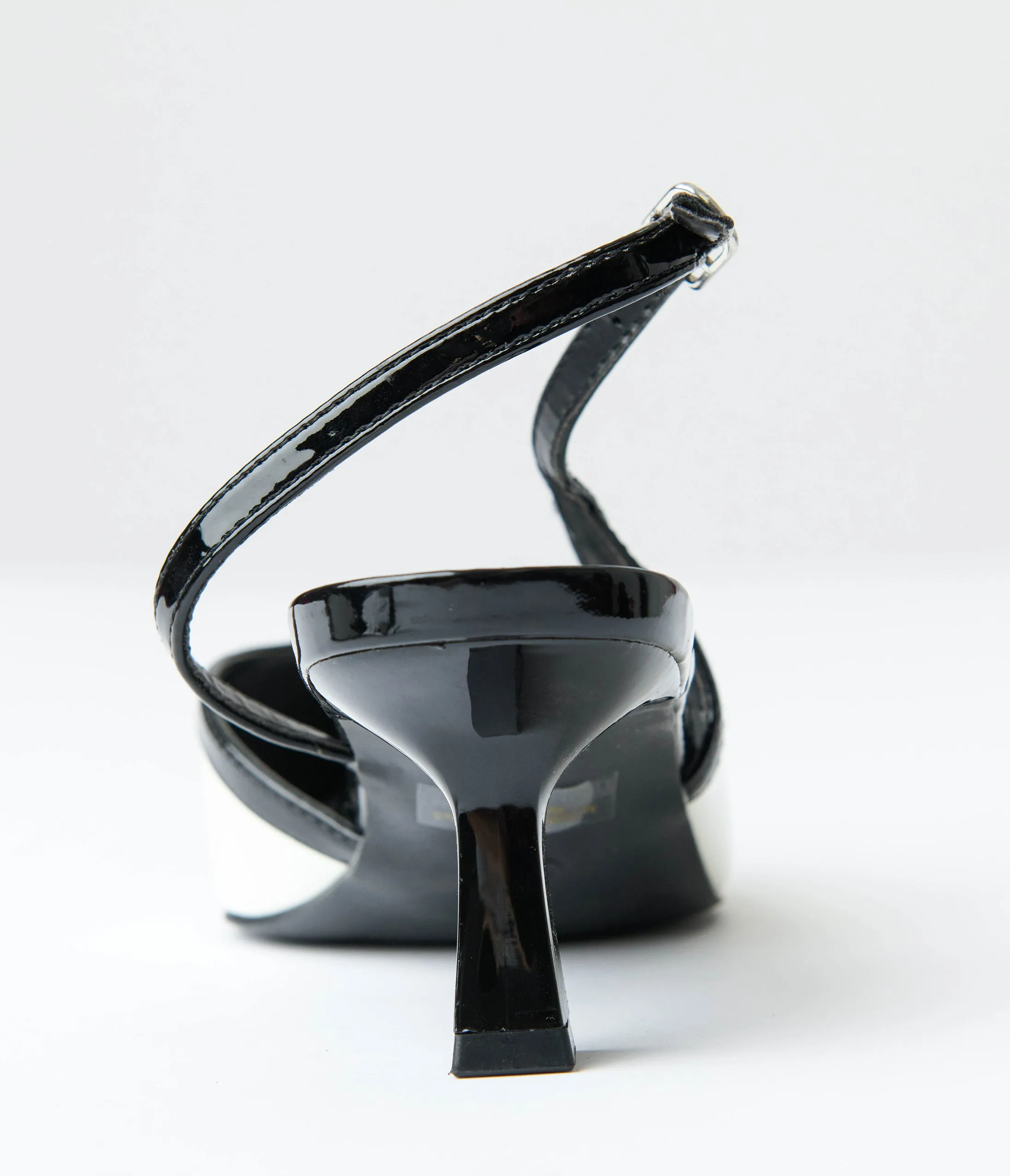 White & Black Patent Leatherette Kitten Heels sold by Unique Vintage product image thumbnail 2
