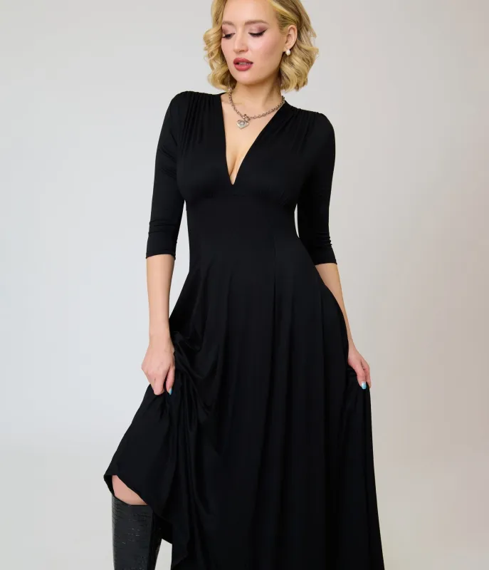 Wax Poetic Black Knit Raquel Maxi Dress made by Wax Poetic
