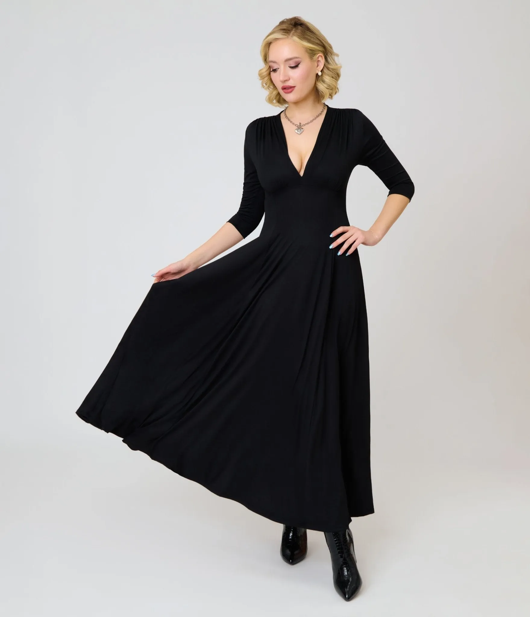 Wax Poetic Black Knit Raquel Maxi Dress sold by Unique Vintage product image thumbnail 4