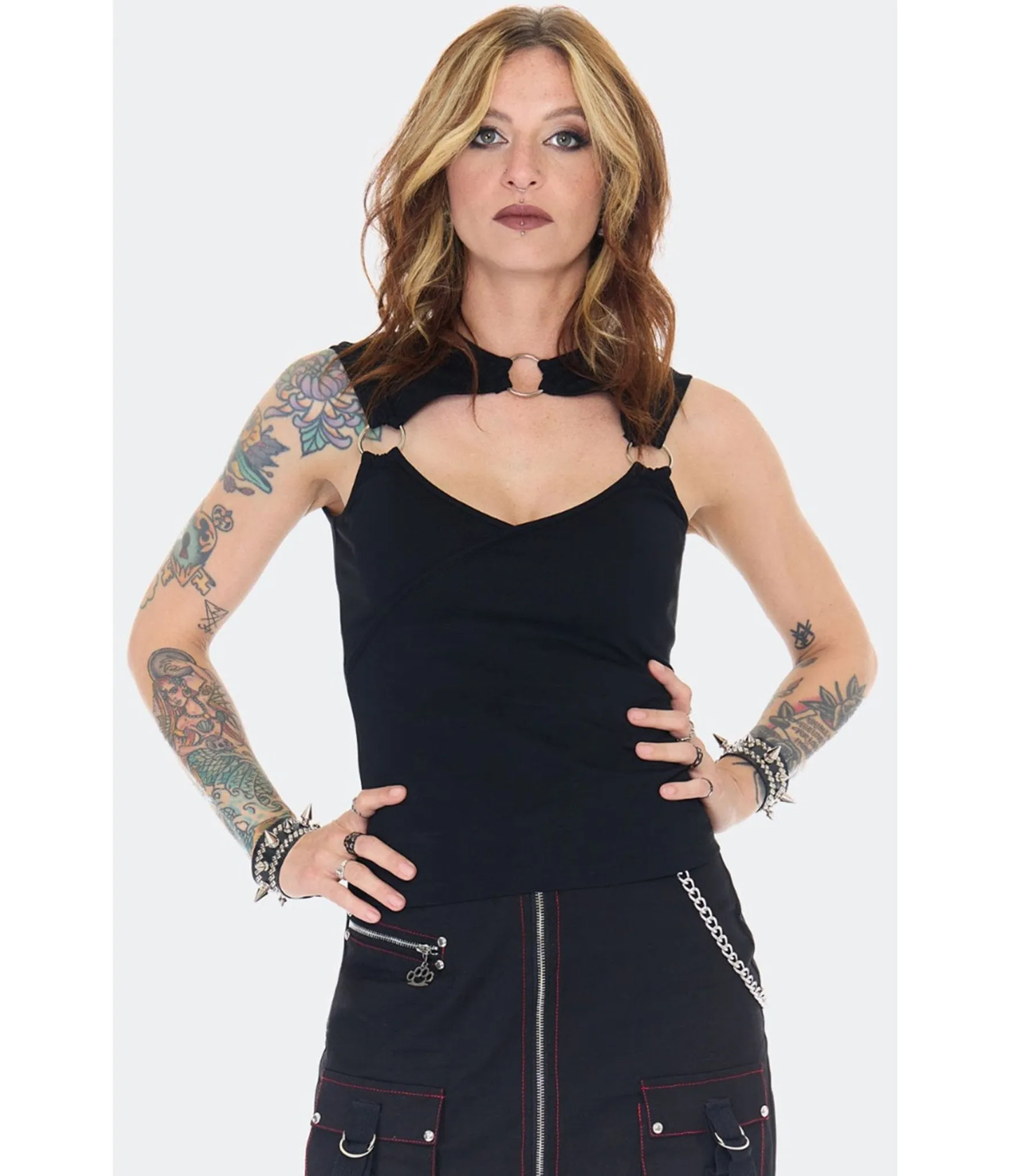 Jawbreaker Black O-Ring Cutout Knit Top sold by Unique Vintage product image thumbnail 2