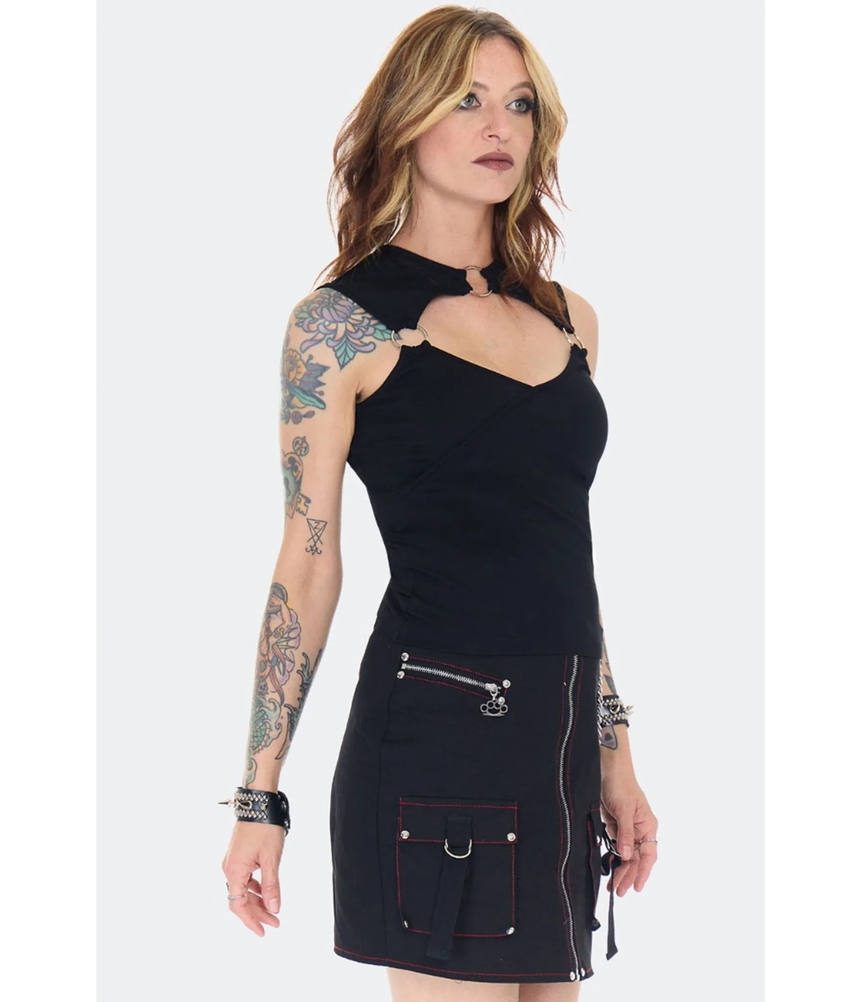 Jawbreaker Black O-Ring Cutout Knit Top sold by Unique Vintage product image thumbnail 4