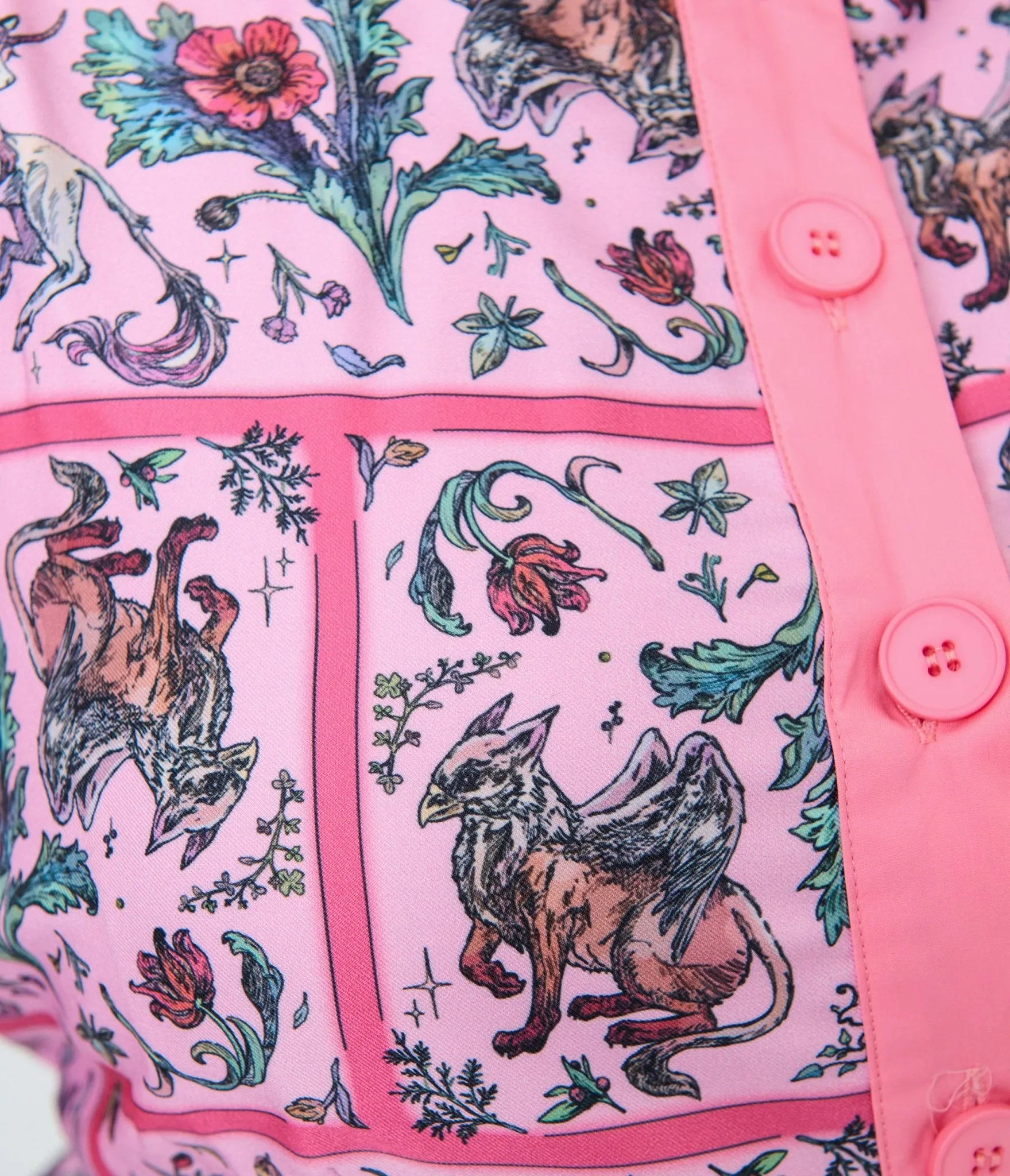 Unique Vintage Plus Size Pink Mythical Creatures Sleeveless Button Swing Dress sold by Unique Vintage product image thumbnail 4
