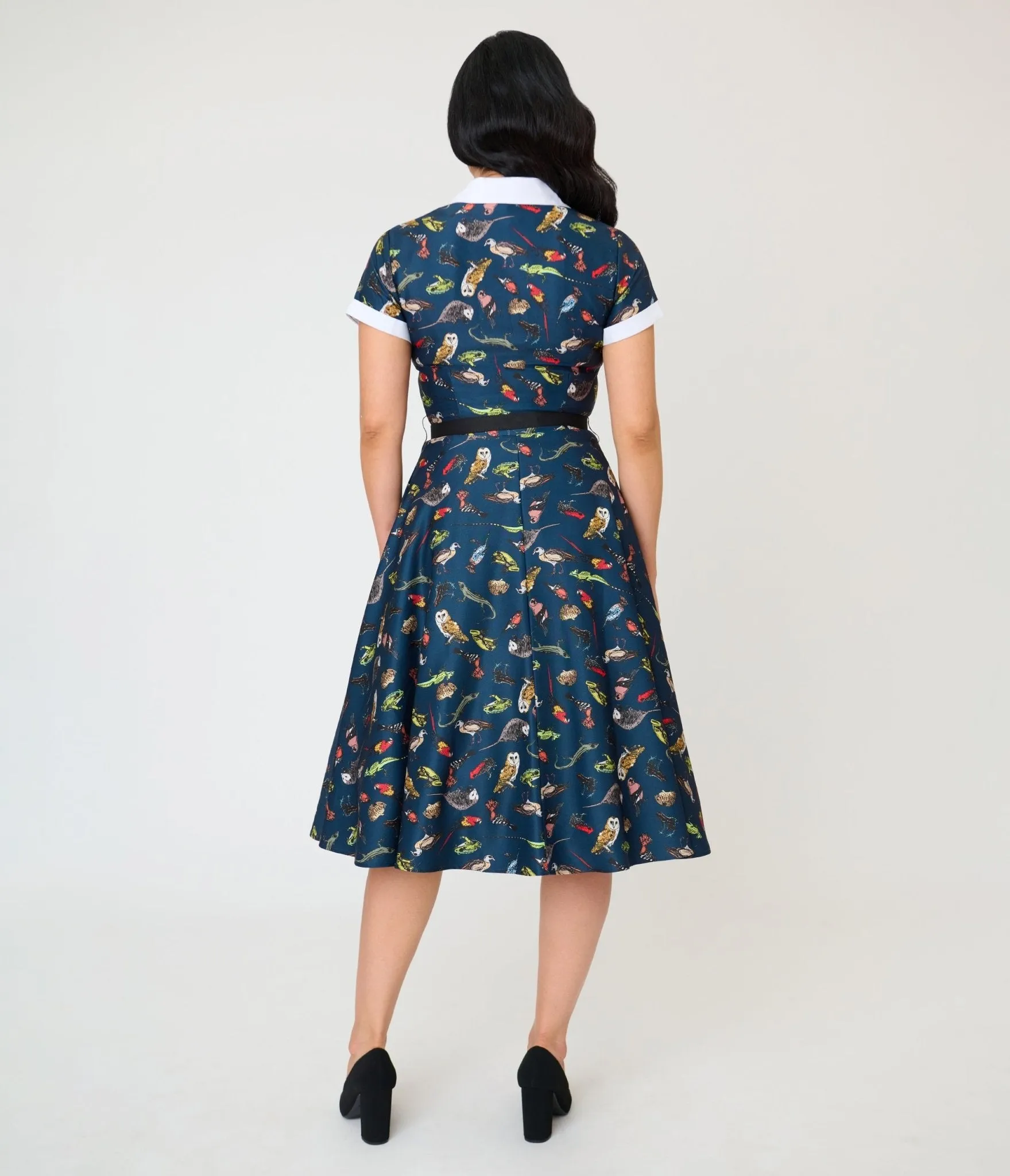 Unique Vintage Navy Creatures Print Alexis Swing Dress sold by Unique Vintage product image thumbnail 2