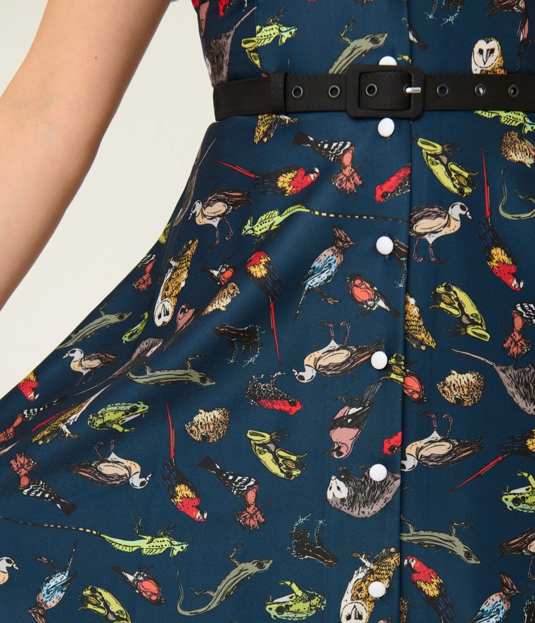 Unique Vintage Navy Creatures Print Alexis Swing Dress sold by Unique Vintage product image thumbnail 5