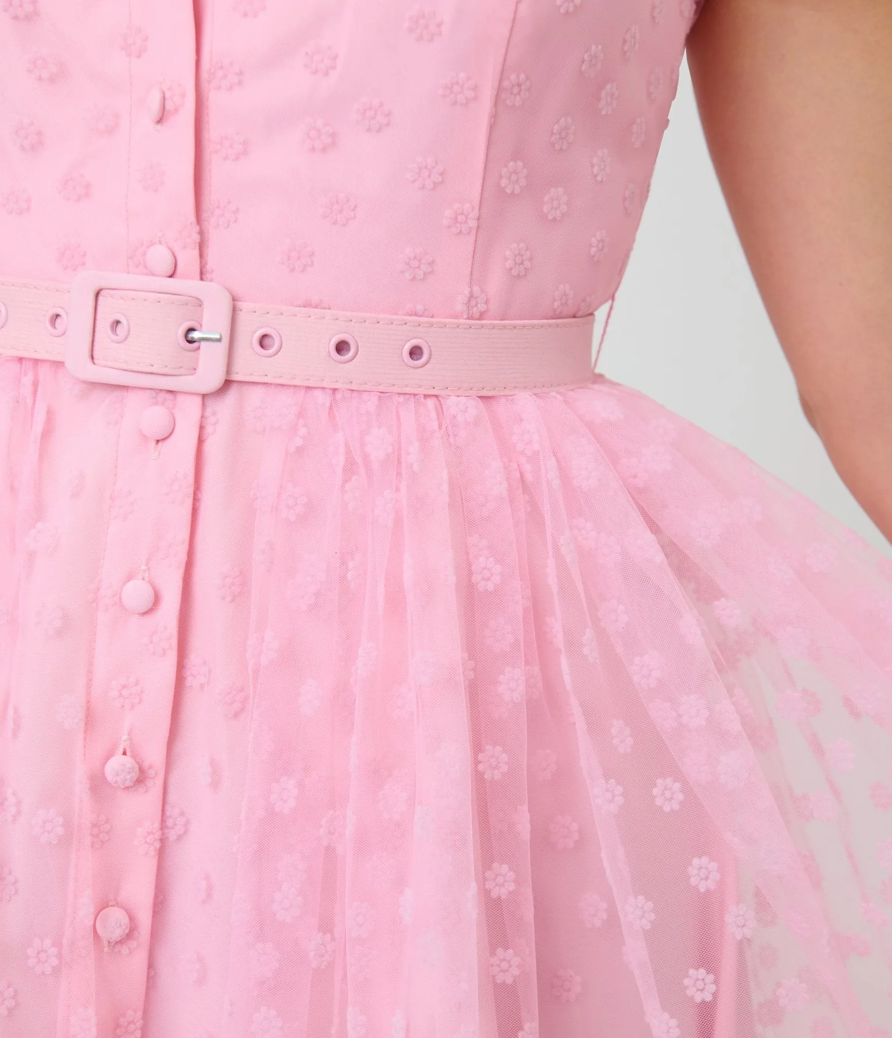 Unique Vintage Light Pink Daisy Hollie Swing Dress sold by Unique Vintage product image thumbnail 4