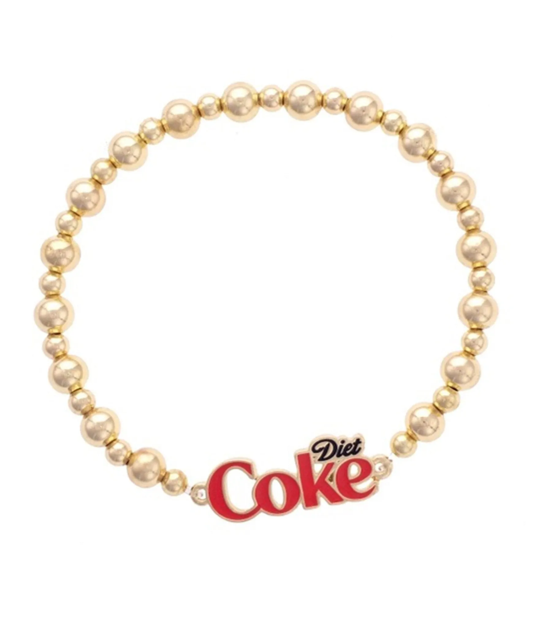 Diet Coke Beaded Stretch Bracelet sold by Unique Vintage