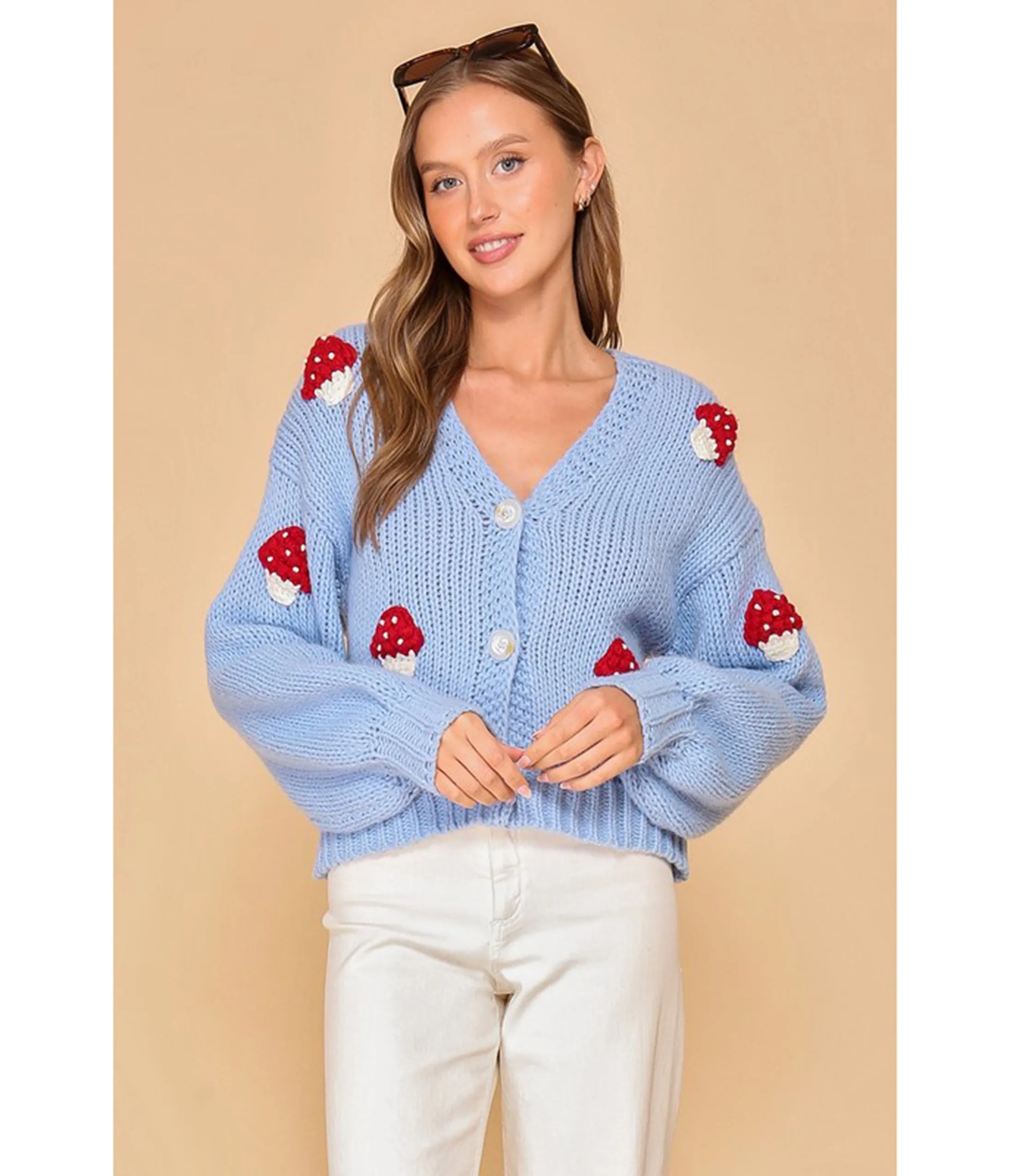 Blue Mushroom Cardigan sold by Unique Vintage