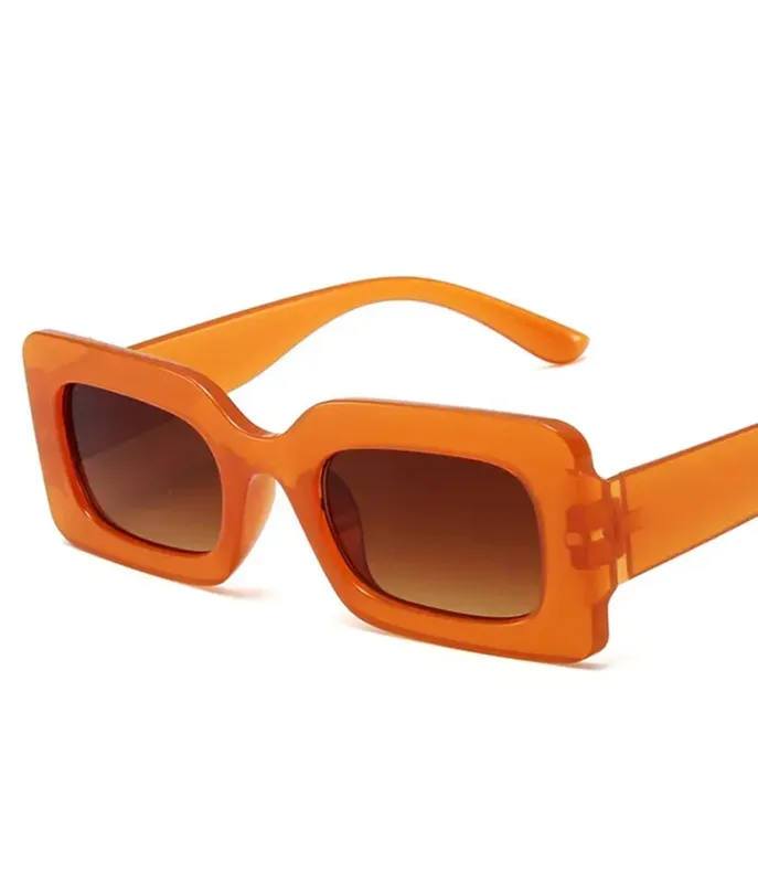 Orange Square Frame Jelly Sunglasses made by Unique Vintage