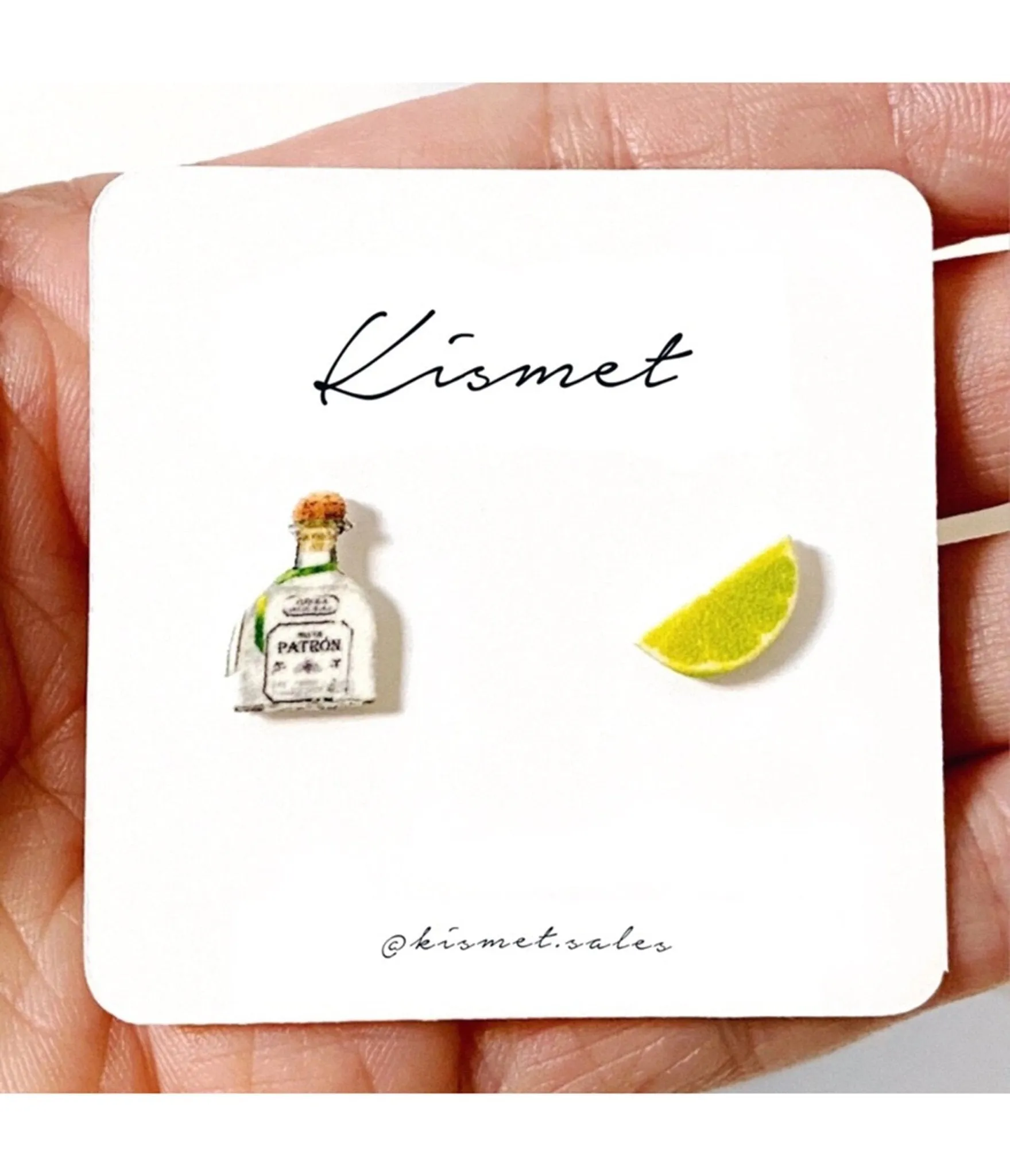 Tequila Bottle & Lime Slice Novelty Stud Earrings sold by Unique Vintage