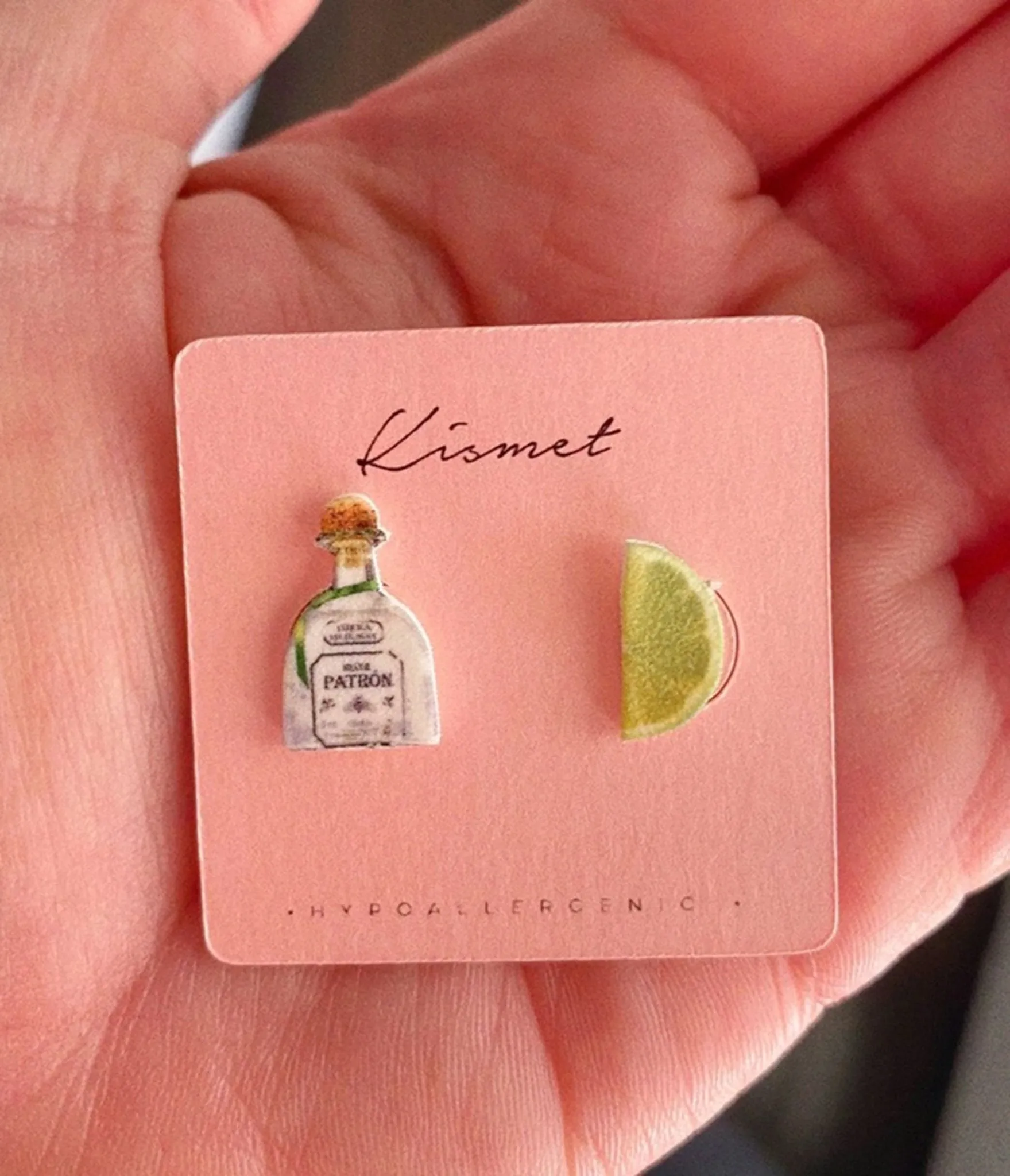 Tequila Bottle & Lime Slice Novelty Stud Earrings sold by Unique Vintage product image thumbnail 2