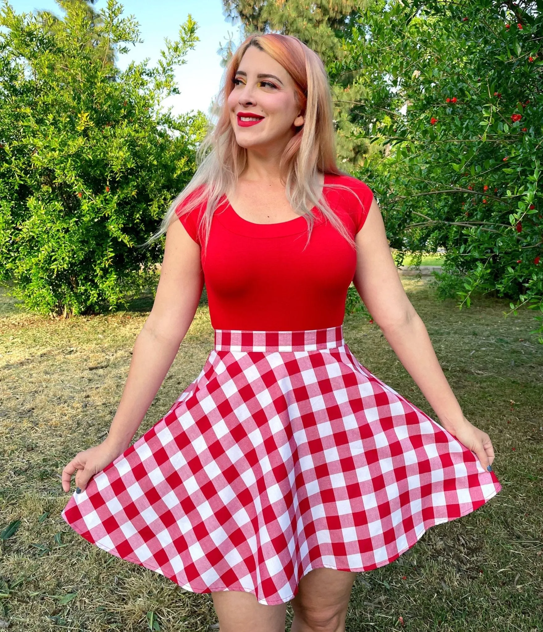 Retrolicious Red Retro Boat Neck Top sold by Unique Vintage product image thumbnail 2