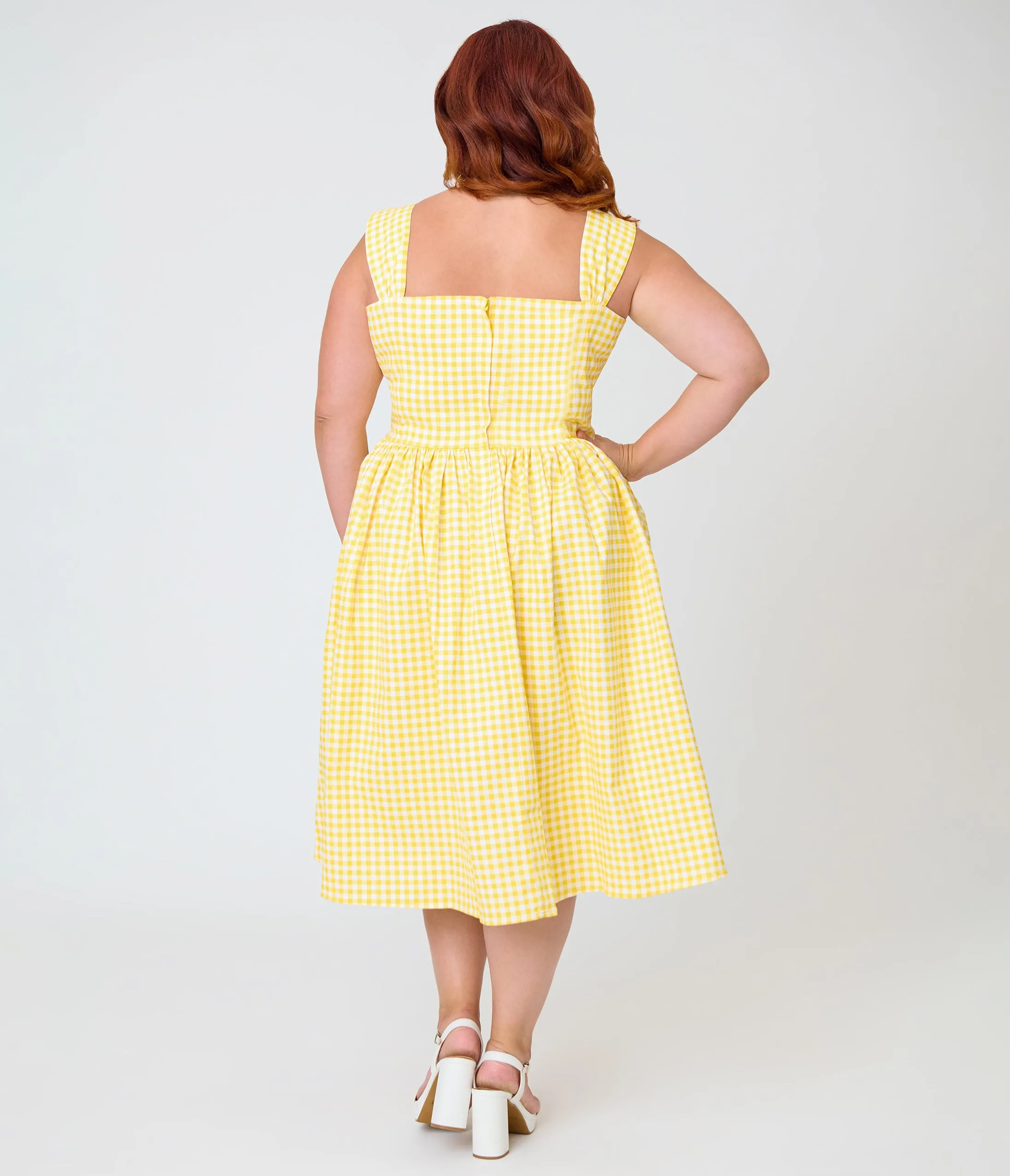 Banned Yellow Plus Size Gingham Swing Dress sold by Unique Vintage product image thumbnail 2