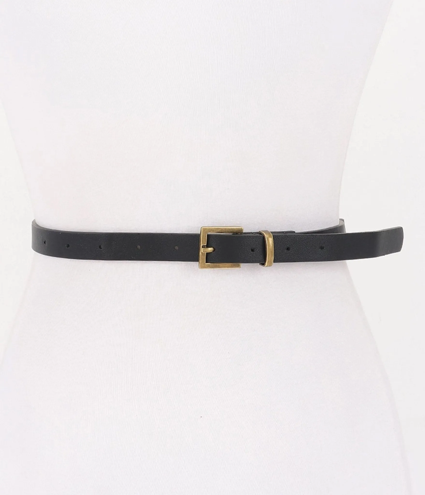 Black & Gold Tone Heart Faux Leather Belt sold by Unique Vintage product image thumbnail 3