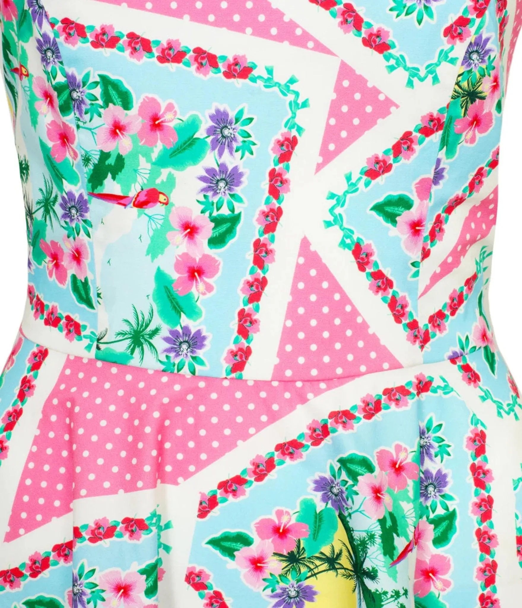 Hell Bunny Pink Floral Patchwork Swing Dress sold by Unique Vintage product image thumbnail 4