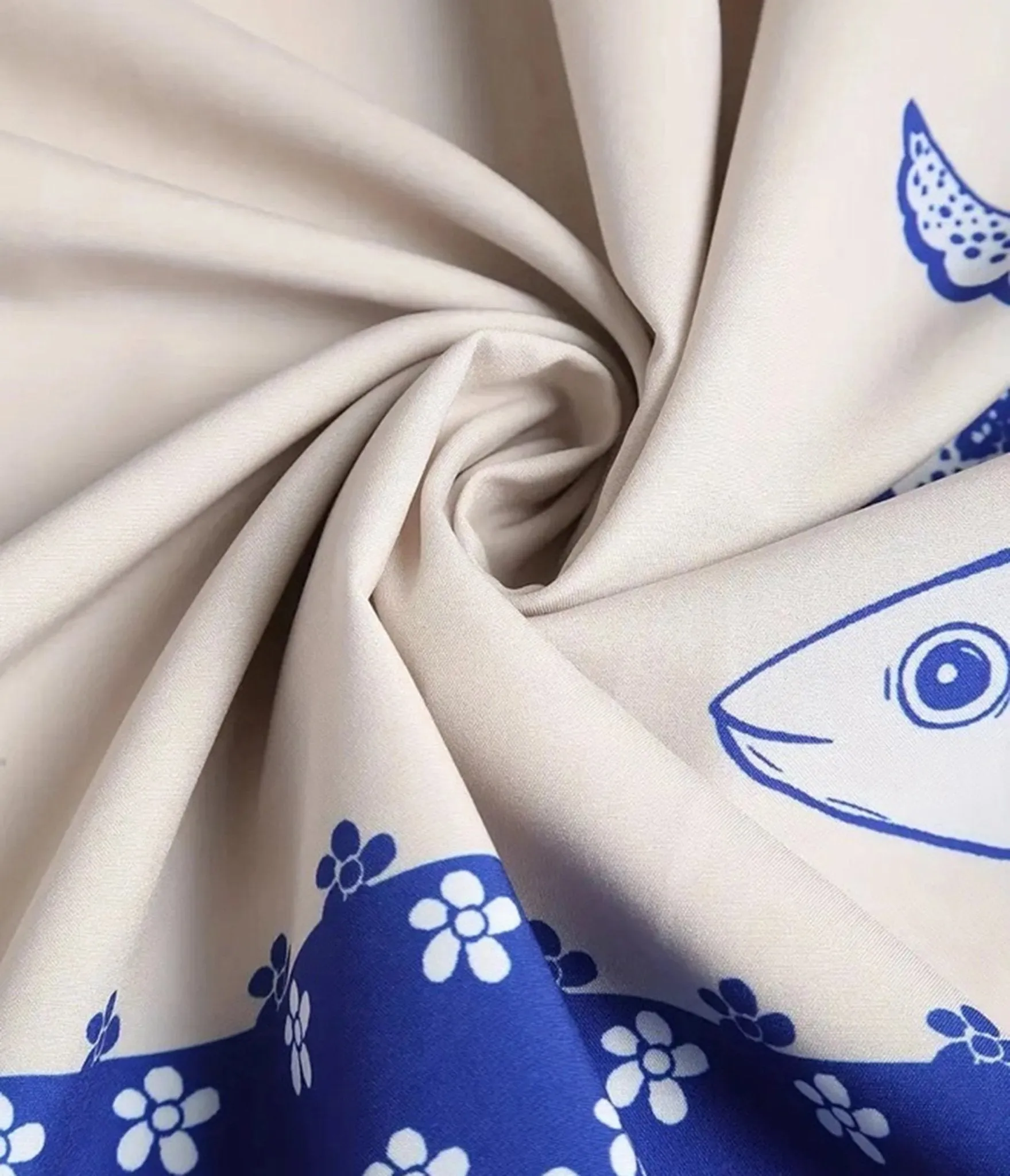 Ivory Sardine Print Spaghetti Strap Midi Dress sold by Unique Vintage product image thumbnail 5
