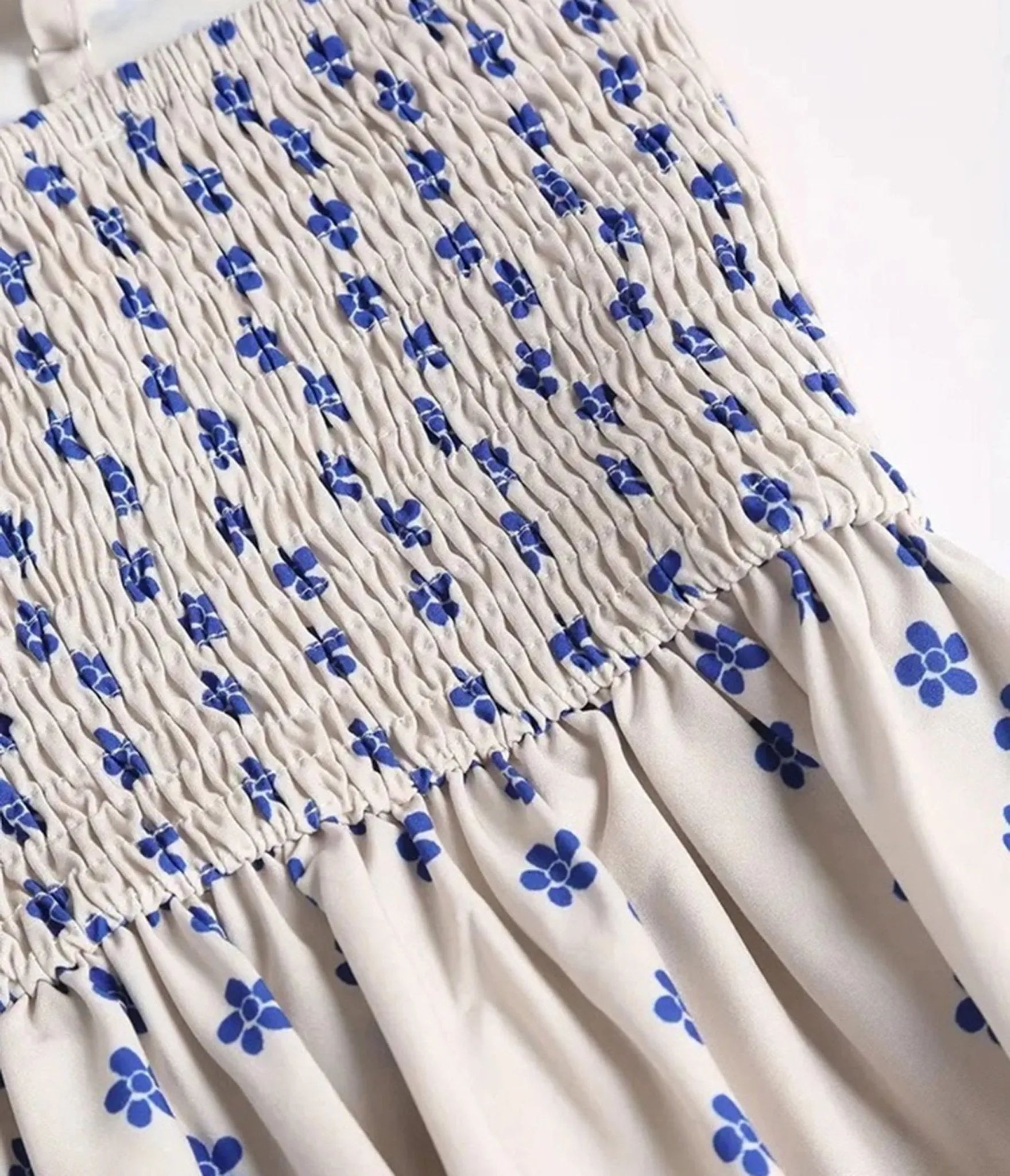 Ivory Sardine Print Spaghetti Strap Midi Dress sold by Unique Vintage product image thumbnail 2