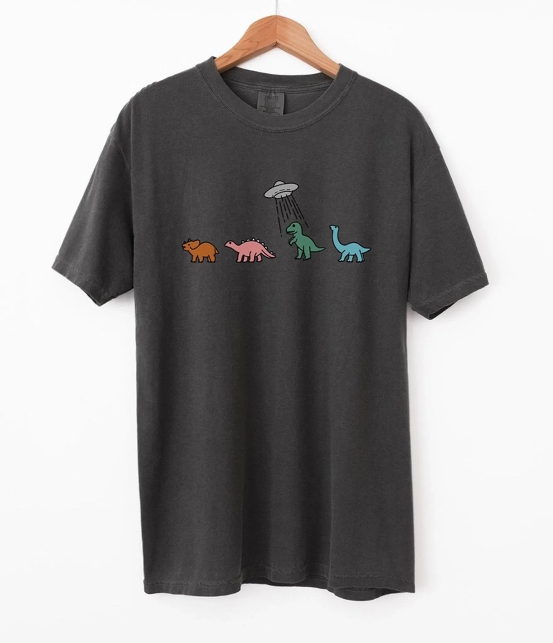 Dinosaur UFO Unisex Graphic Tee sold by Unique Vintage