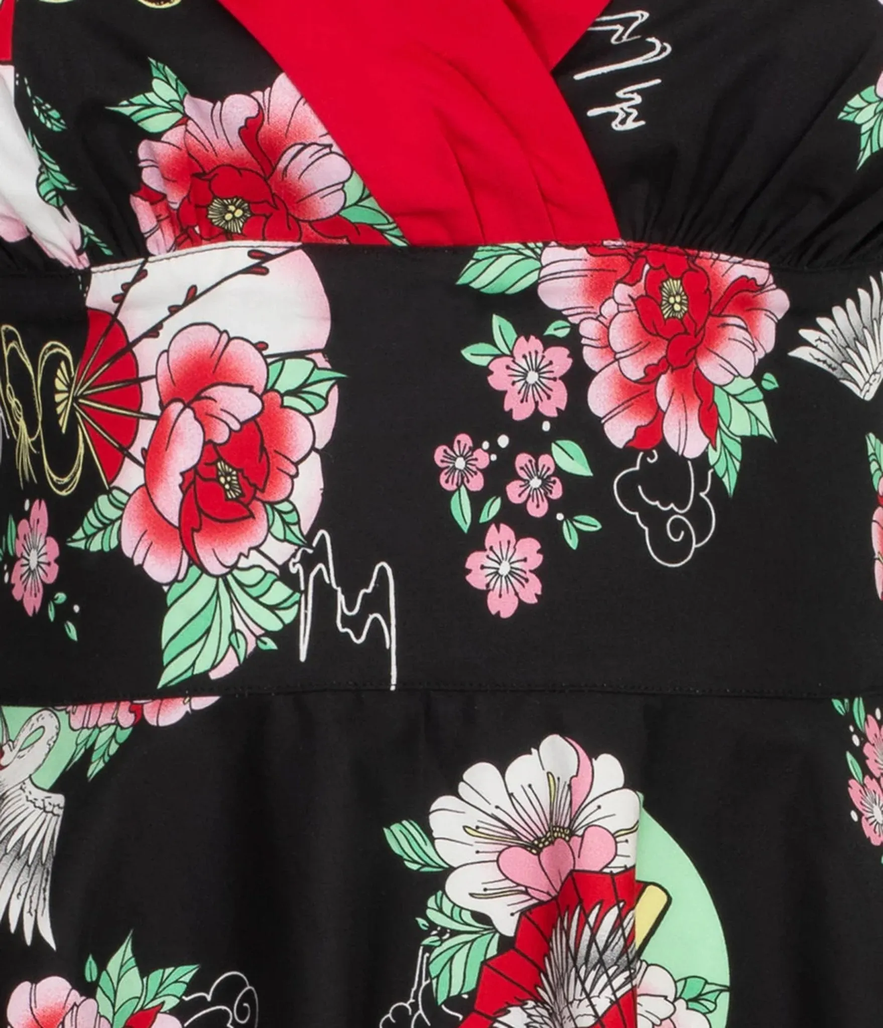 Hell Bunny Black & Red Floral Sweetheart Swing Dress sold by Unique Vintage product image thumbnail 5