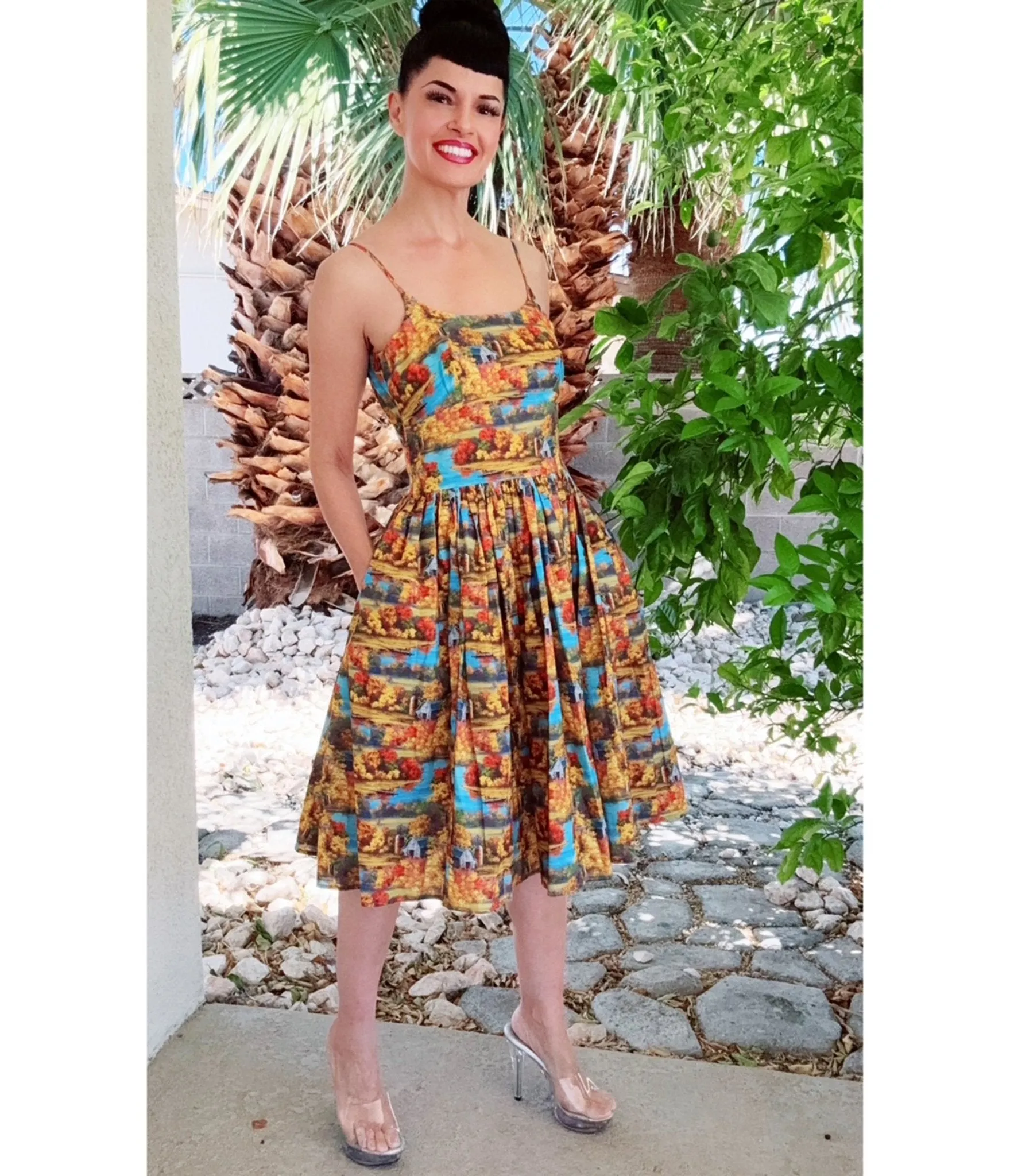 Bernie Dexter Scenic Print Chelsea Swing Dress sold by Unique Vintage product image thumbnail 4
