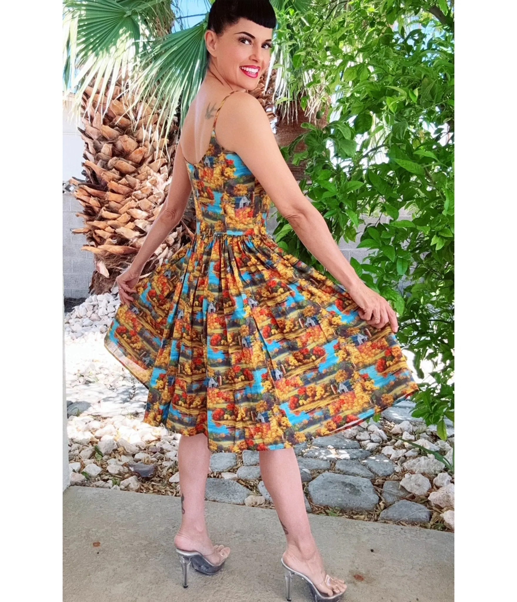 Bernie Dexter Scenic Print Chelsea Swing Dress sold by Unique Vintage product image thumbnail 2
