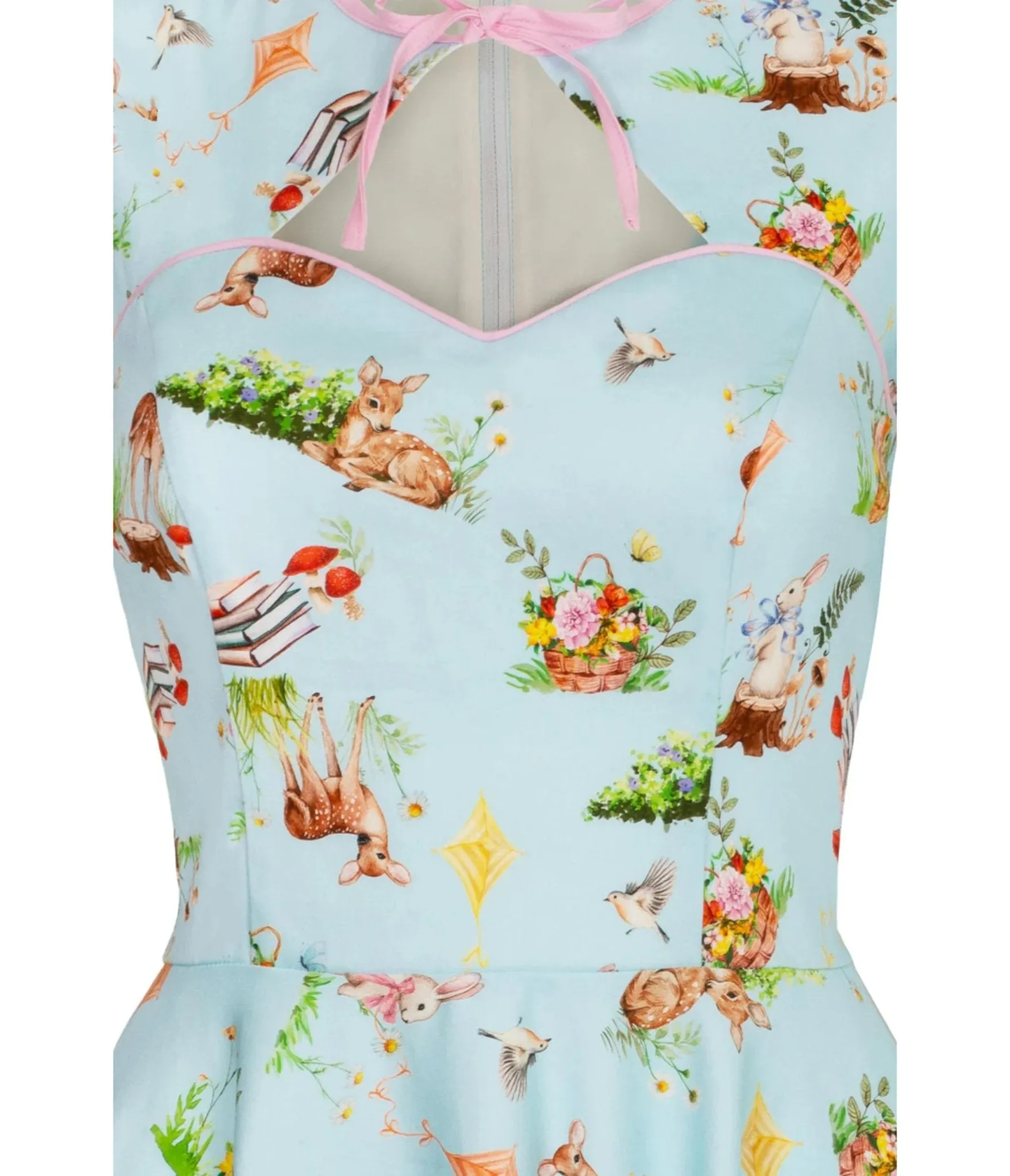 Hell Bunny Sky Blue Woodland Print Swing Dress sold by Unique Vintage product image thumbnail 5