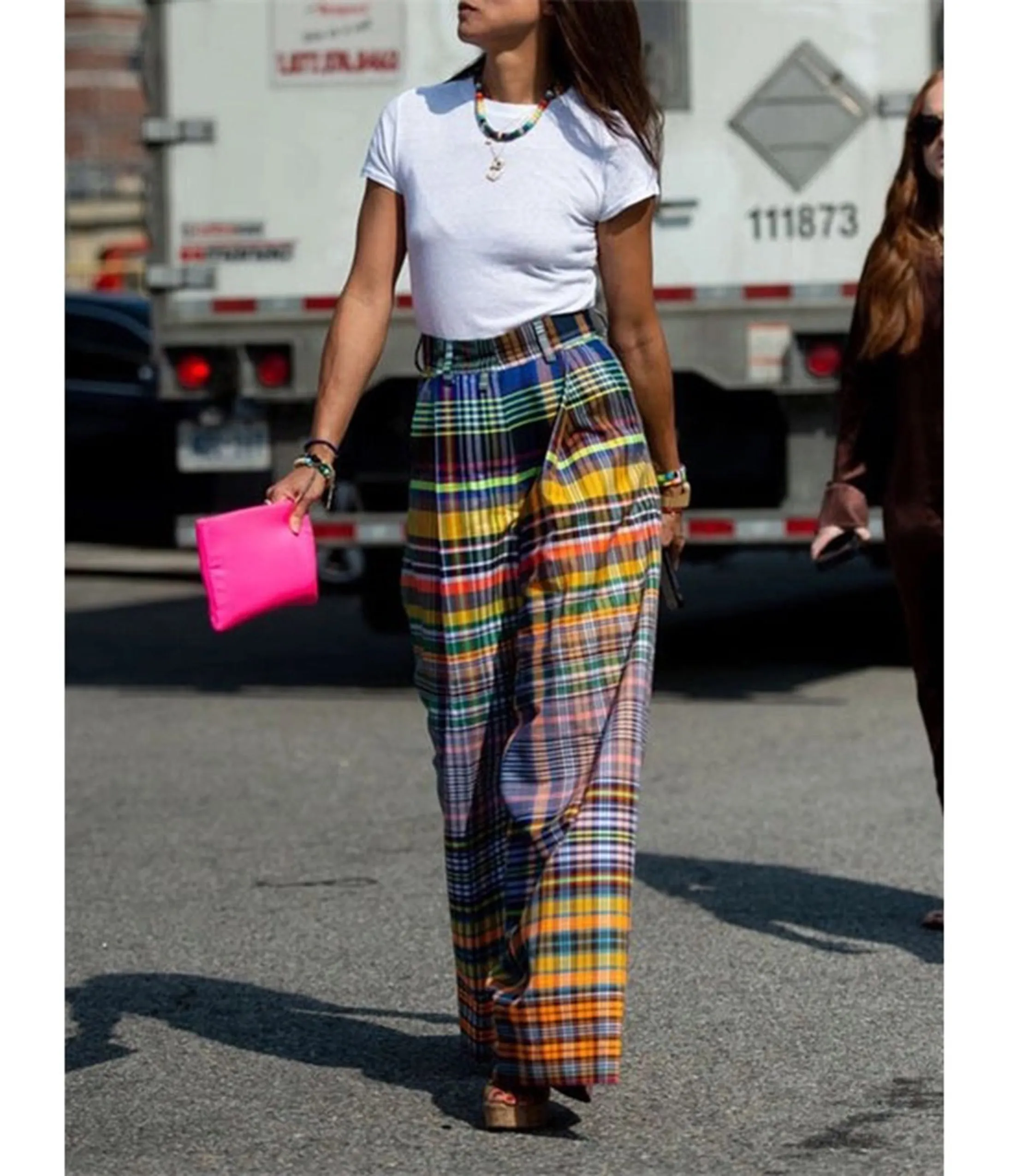 Multicolor Plaid Wide Leg Pants sold by Unique Vintage product image thumbnail 4