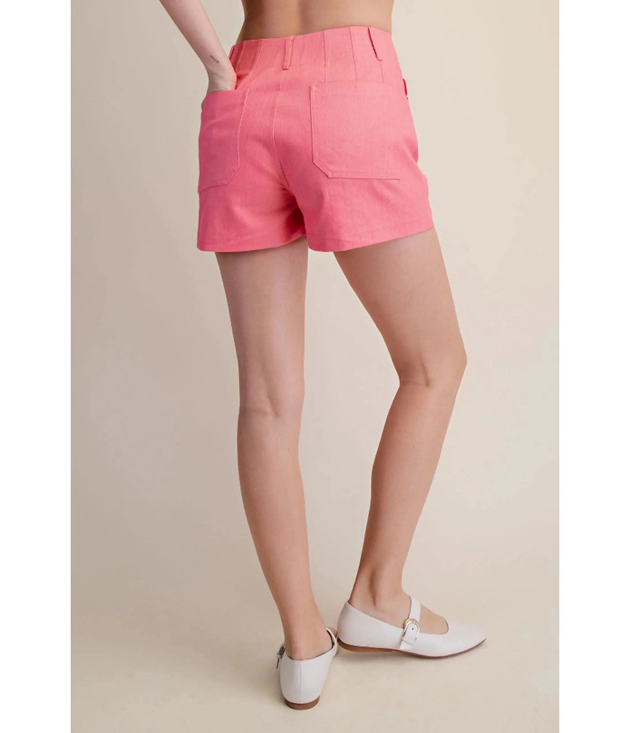 Pink Twill Scallop Pocket Shorts sold by Unique Vintage product image thumbnail 3
