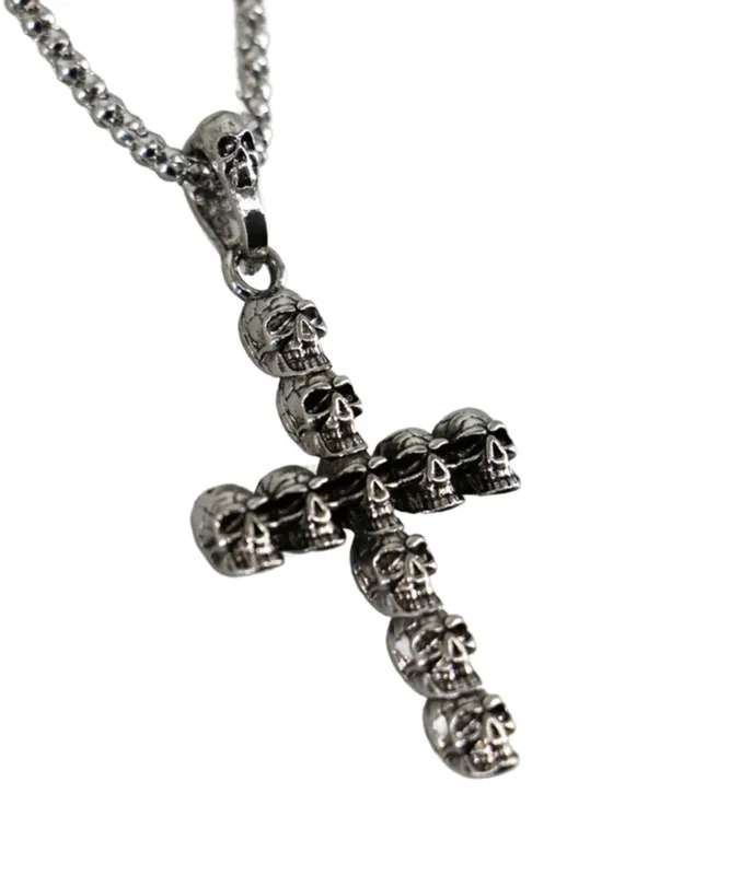 Skull Cross Pendant Necklace made by Unique Vintage