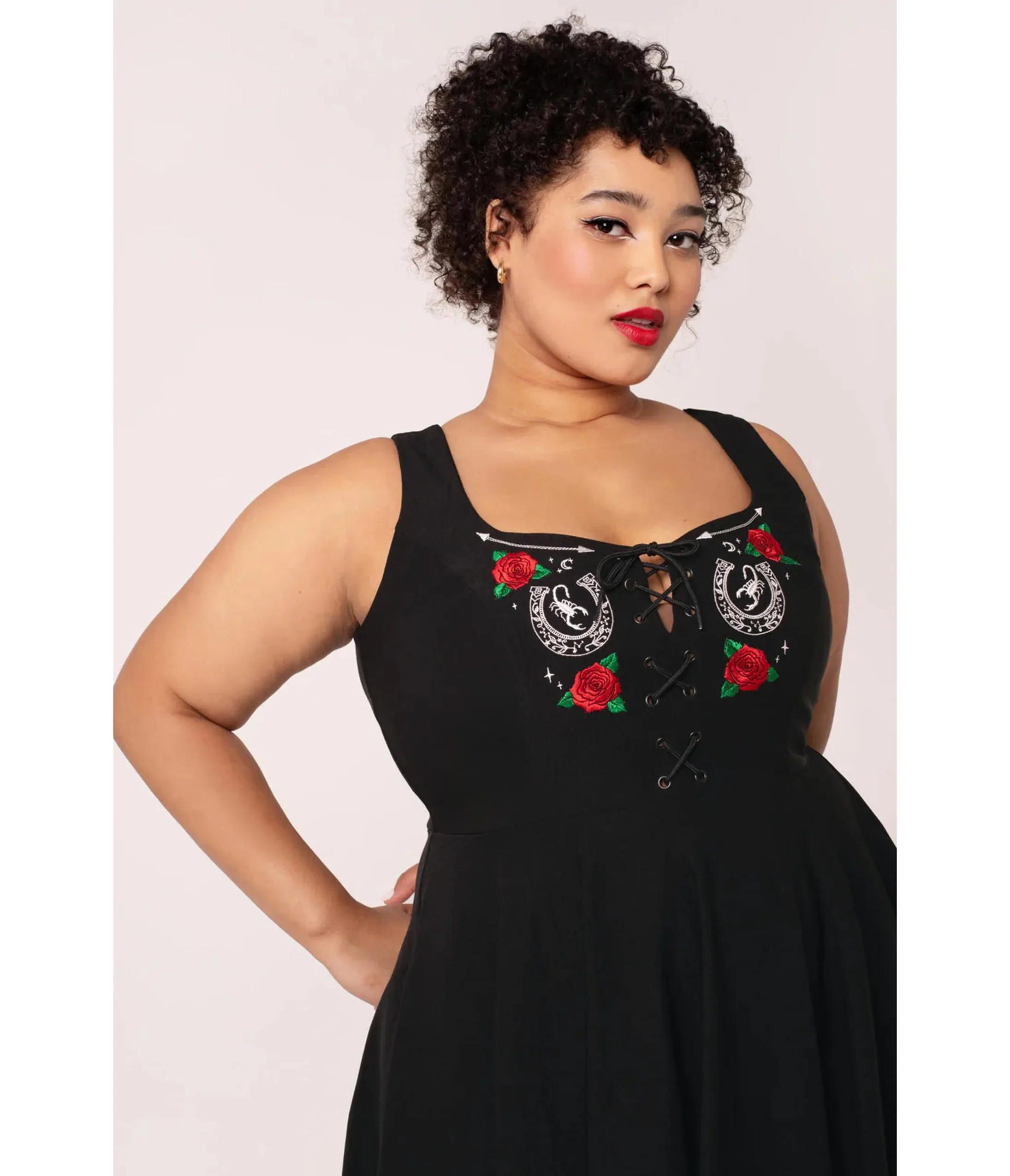 Hell Bunny Plus Size Black Scorpion Western Swing Dress sold by Unique Vintage product image thumbnail 3