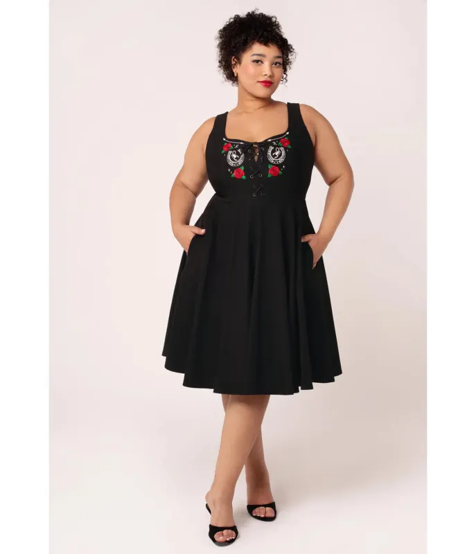 Hell Bunny Plus Size Black Scorpion Western Swing Dress made by Unique Vintage
