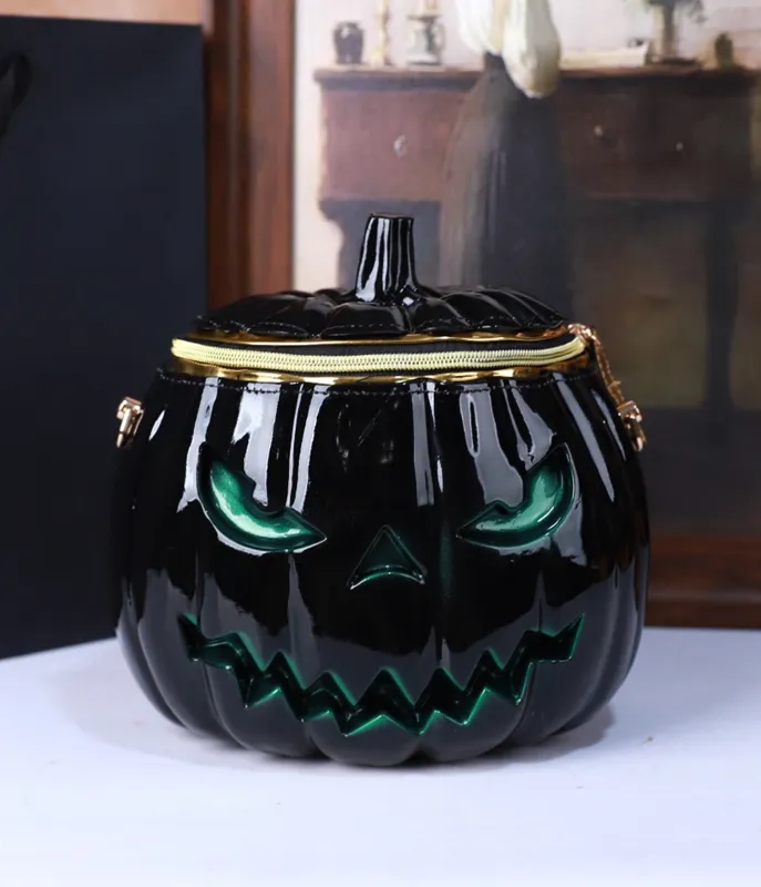 Preorder- Black Leatherette Jack-o-Lantern Handbag made by Unique Vintage