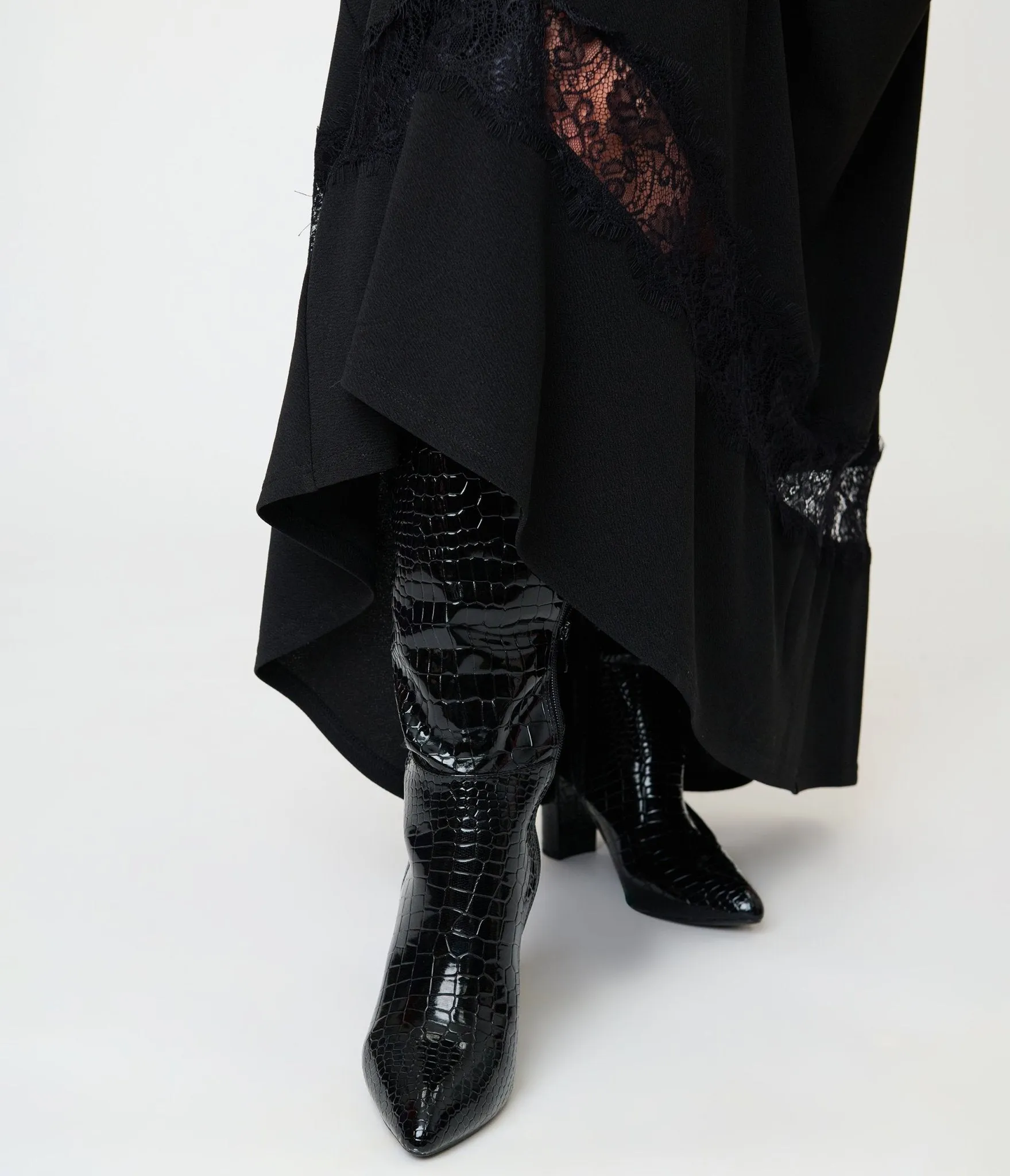 Smak Parlour Plus Size Black Lace Inset Maxi Dress sold by Unique Vintage product image thumbnail 5