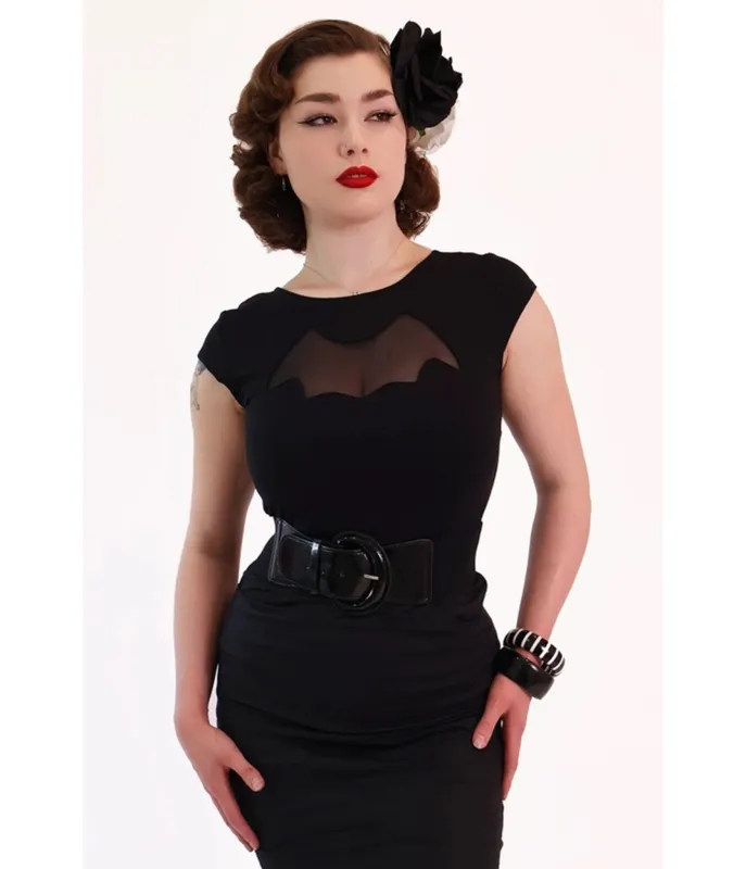 Bonsai Kitten Black Bat Cutout Top made by Unique Vintage