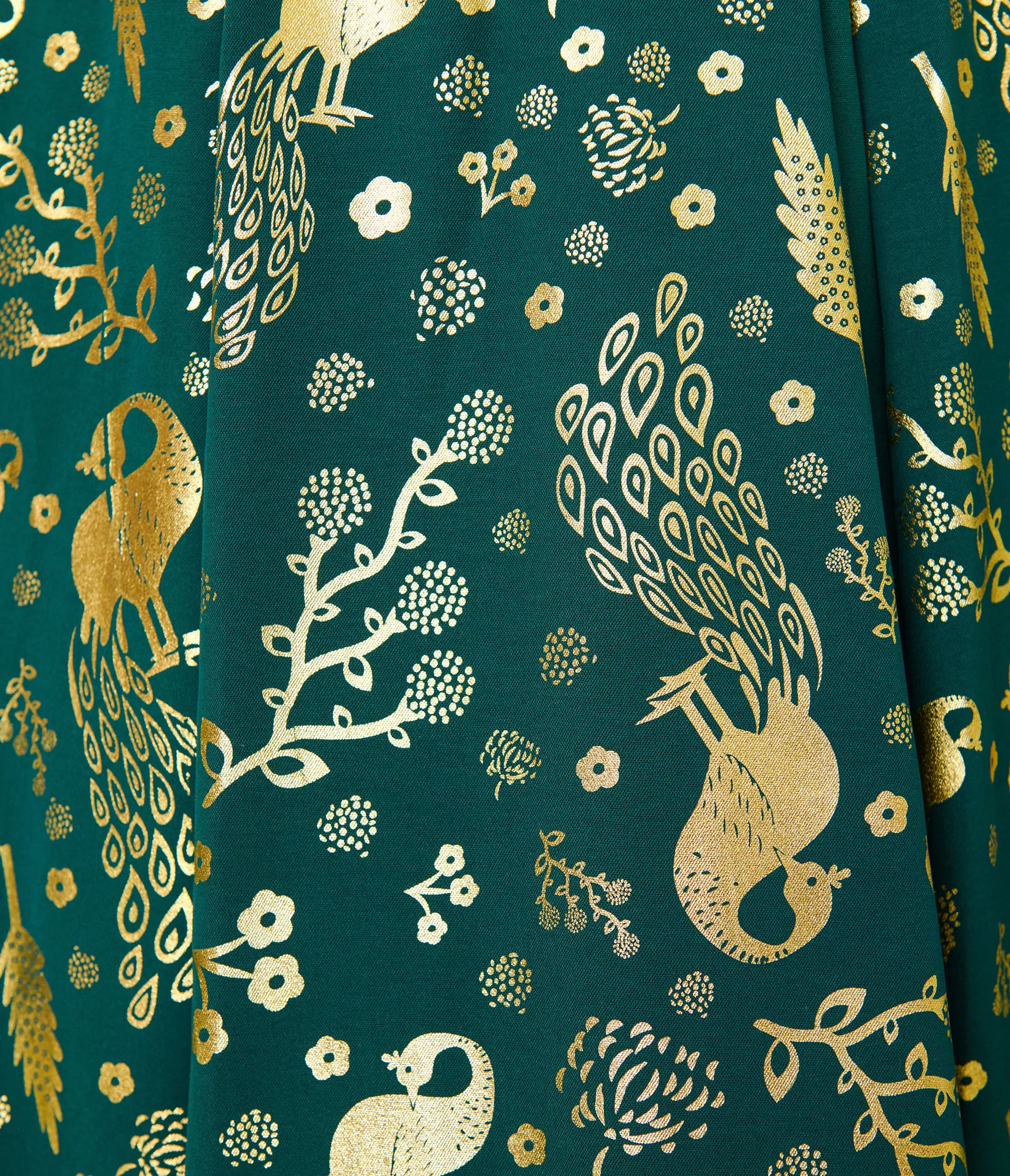 Unique Vintage Green & Gold Peacock Swing Dress sold by Unique Vintage product image thumbnail 5