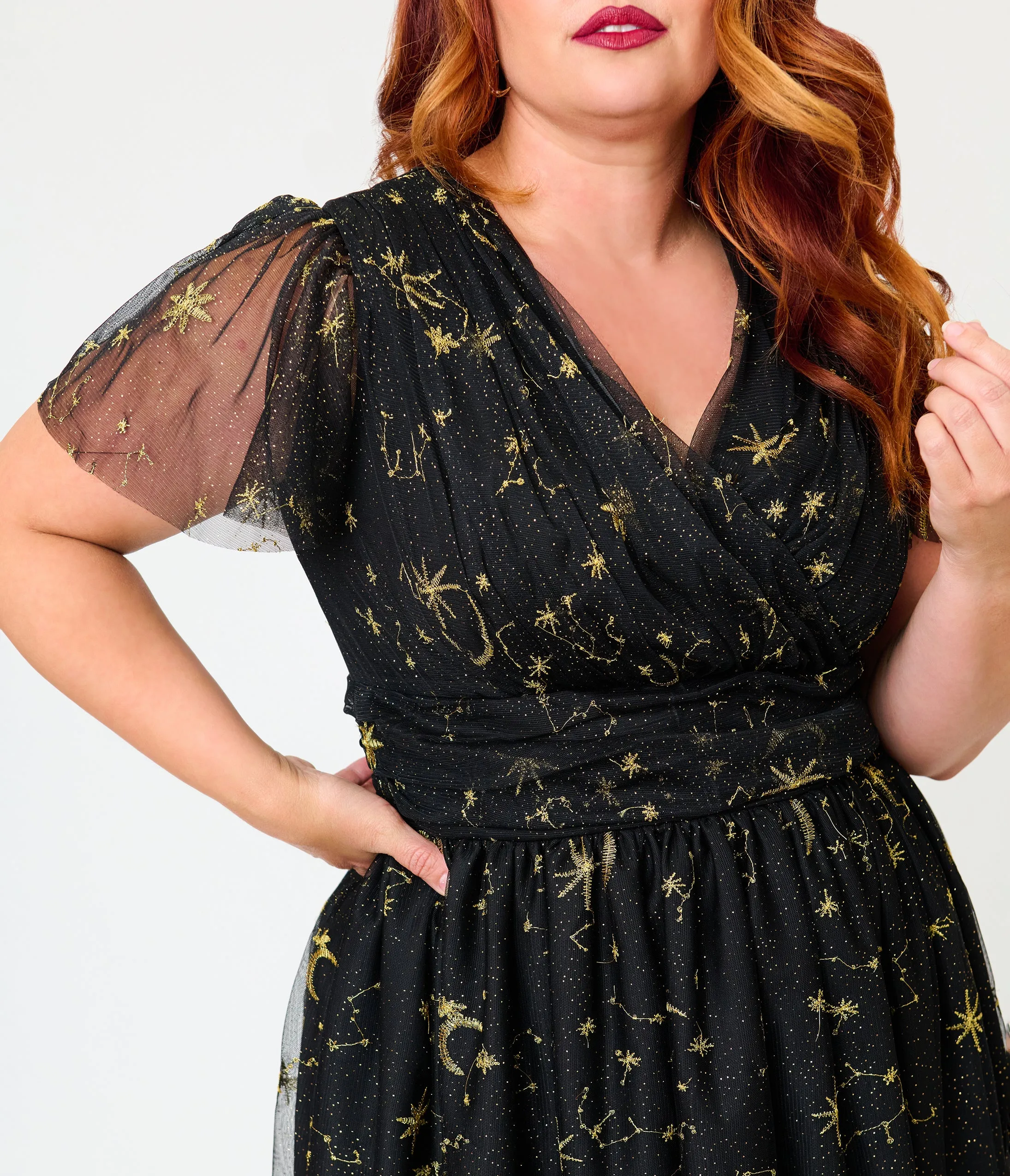 Magnolia Place Plus Size Black Celestial Midori Swing Dress sold by Unique Vintage product image thumbnail 3