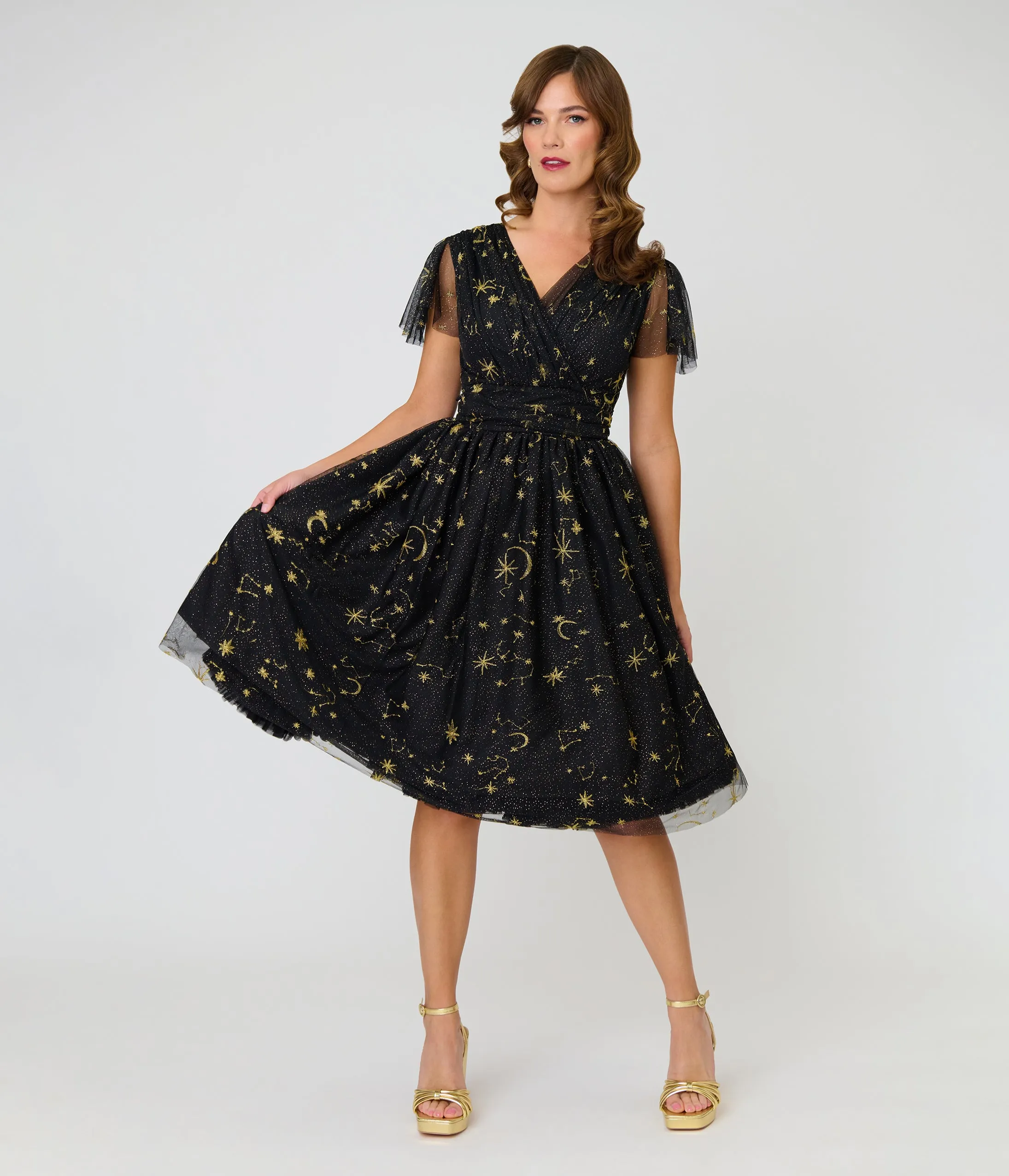 Magnolia Place Black Celestial Midori Swing Dress sold by Unique Vintage product image thumbnail 3